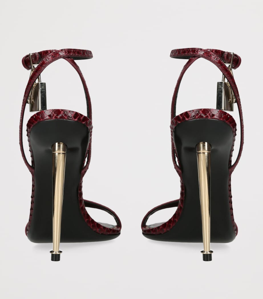 TOM FORD Leather Padlock Sandals 105 Red/dark Image 2