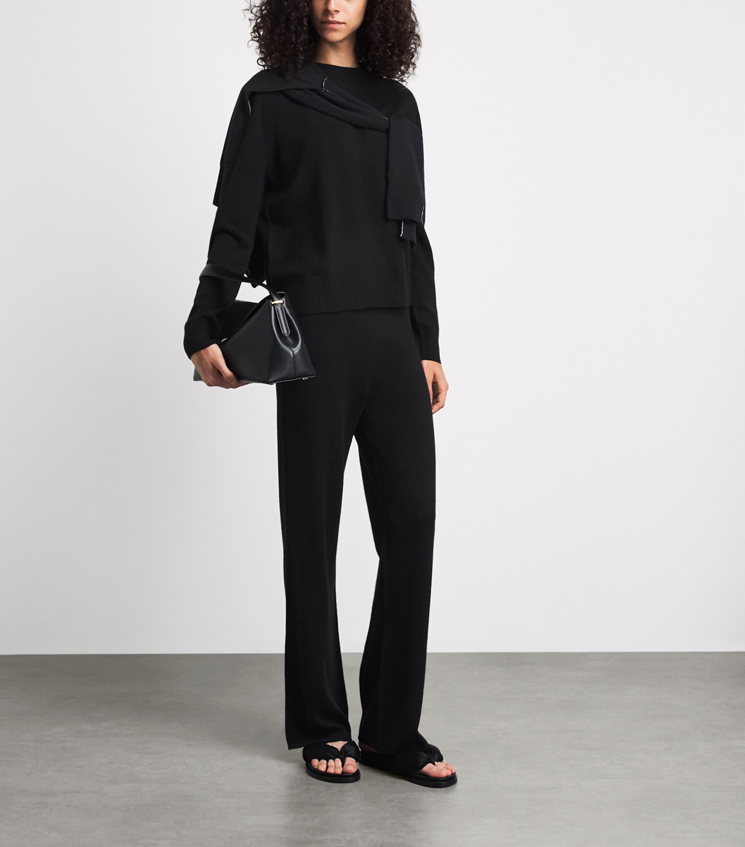 Soft Goat Womens Cashmere Sweater and Trousers Set Black Image 2