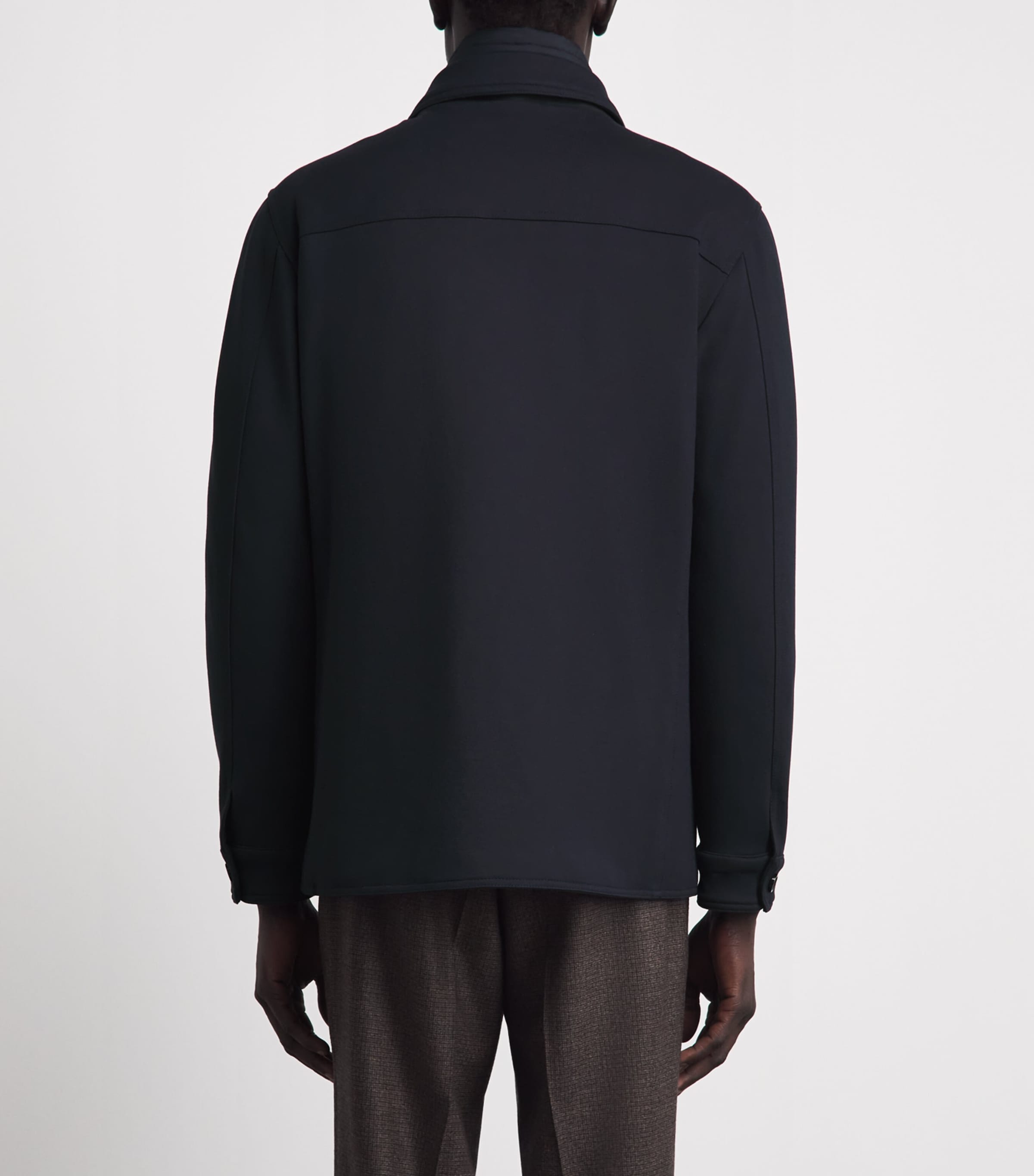 Moorer Mens Technical Overshirt Dark Blu Image 5