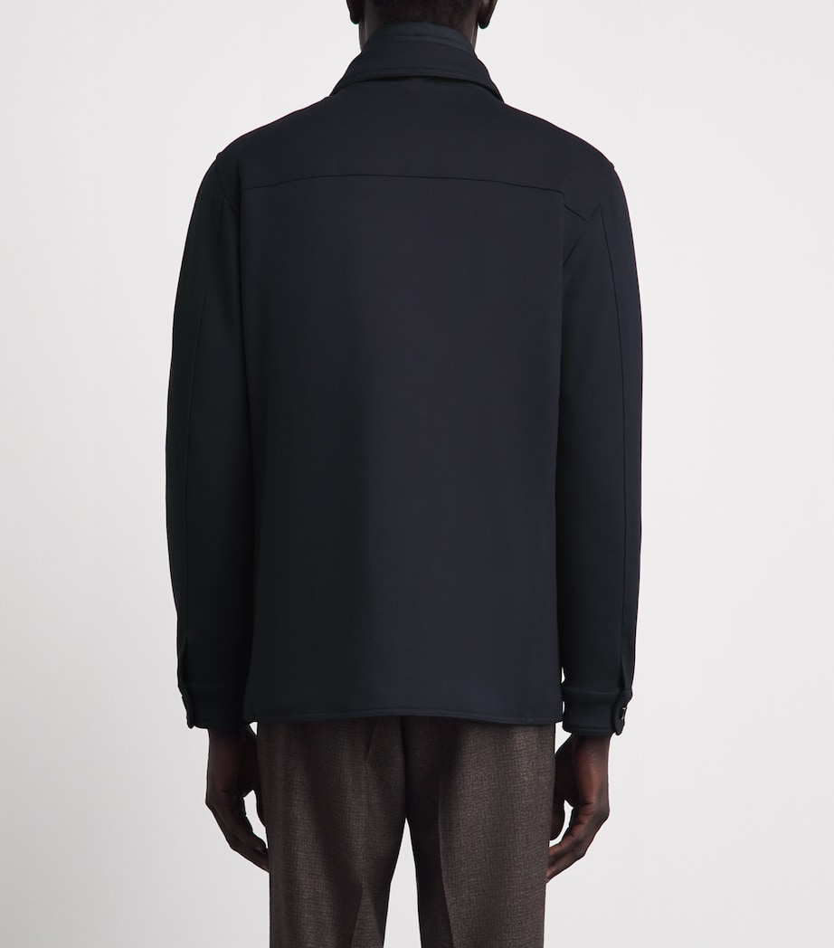 Moorer Mens Technical Overshirt Dark Blu Image 5