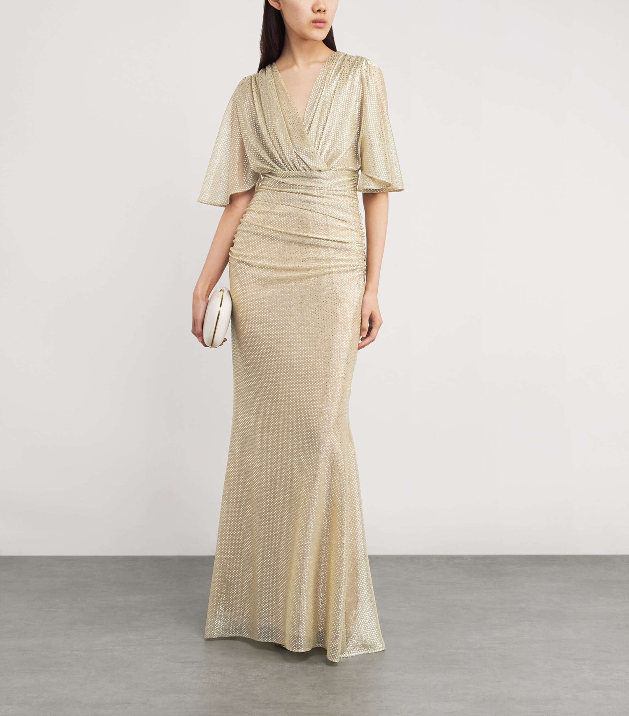 Metallic Tulle Gown 99 GOLD Image 2