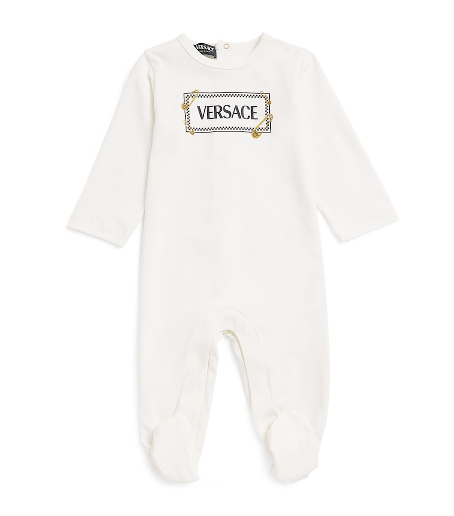 Cotton-Blend Logo All-In-One (1-18 Months) 6W010-WHTE+BLCK+GLD Image 1