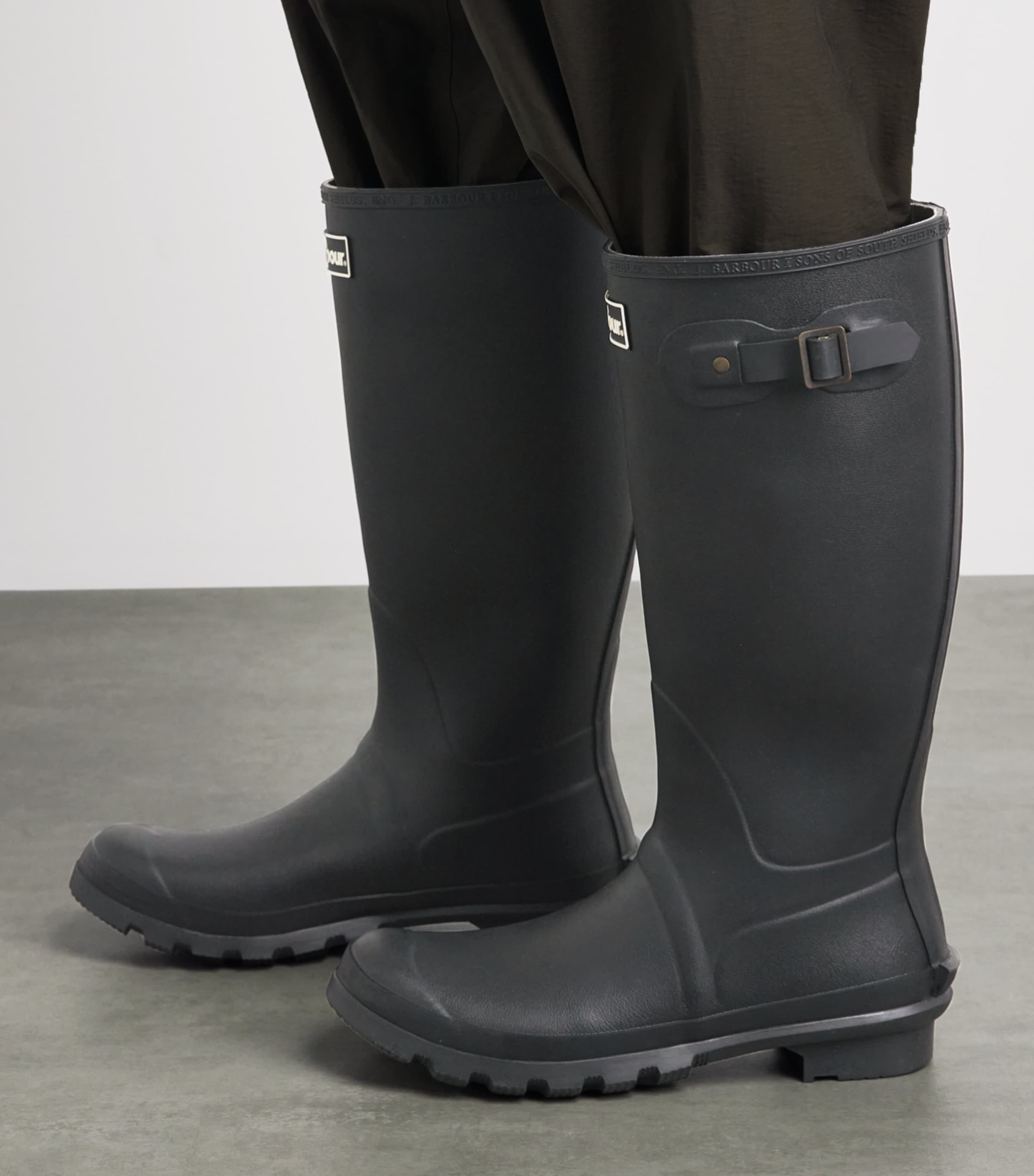 Barbour Tall Bede Wellington Boots Black Image 2
