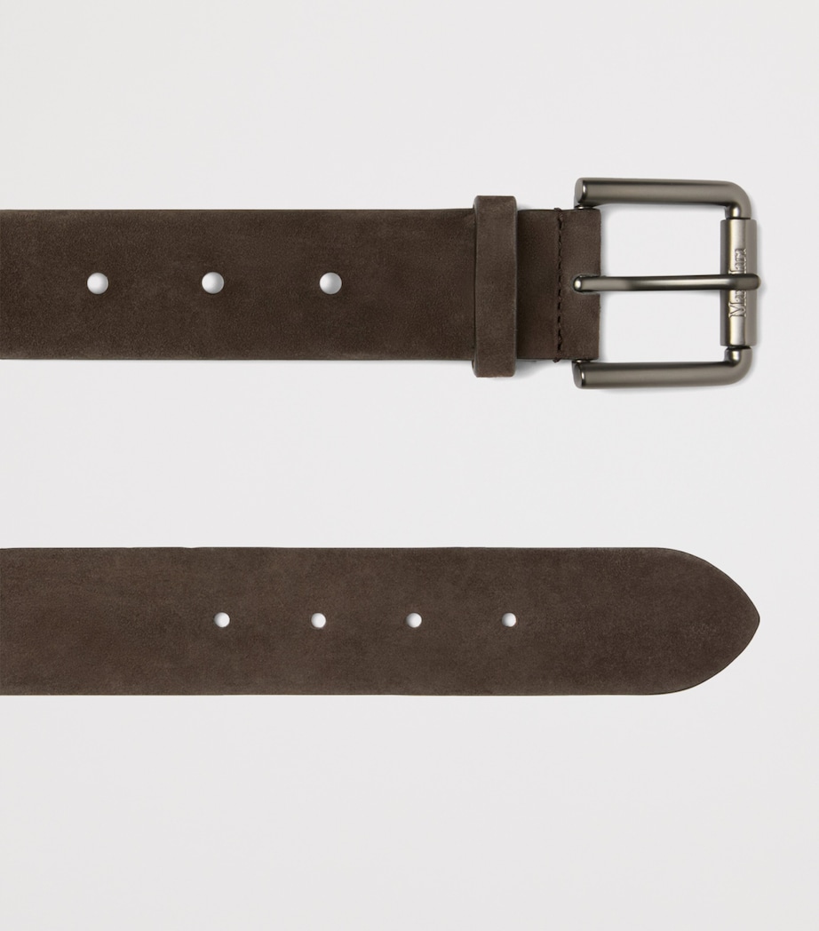 Max Mara Suede Double-Buckle Belt Dark Brown Image 2