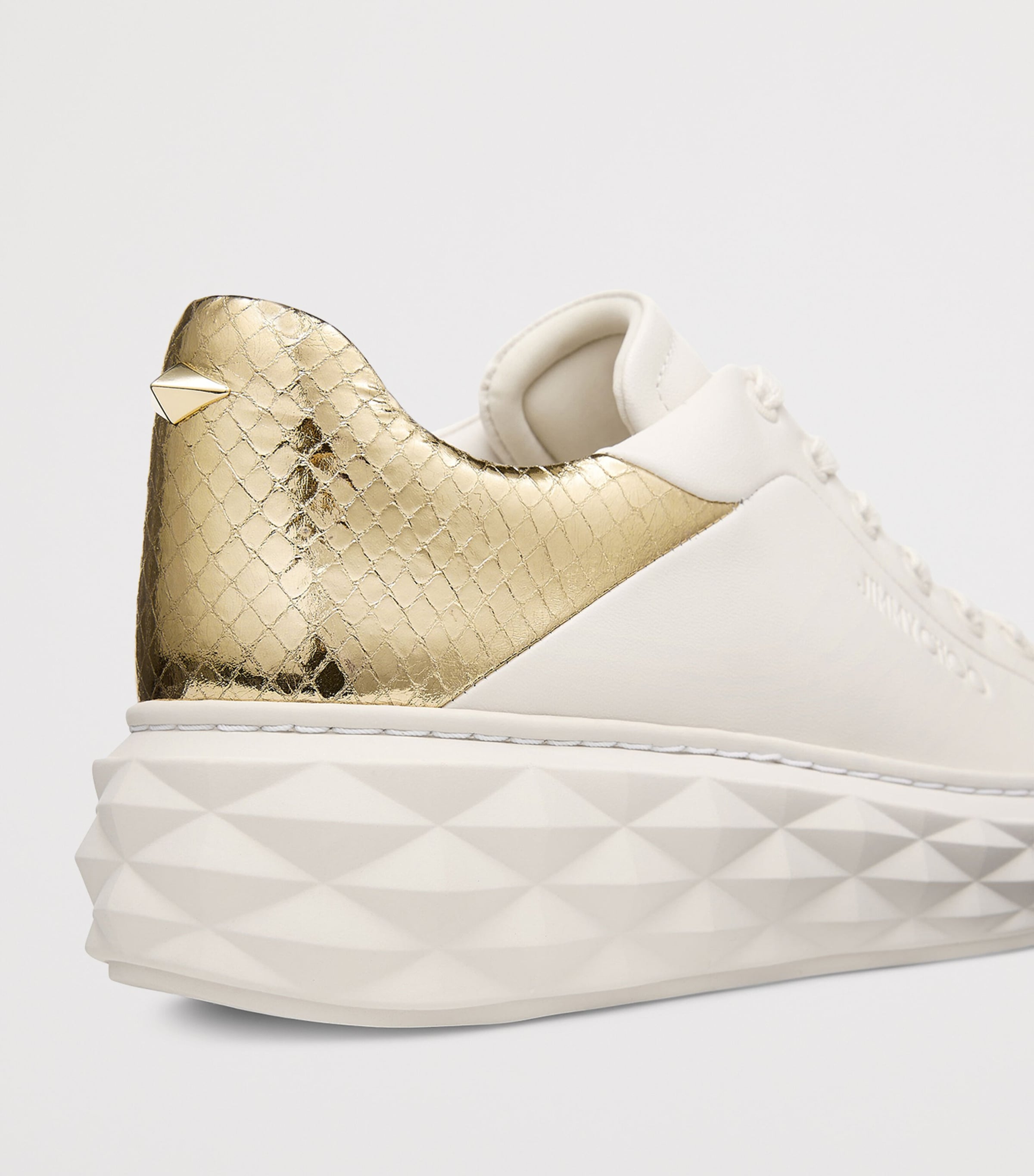 Diamond Maxi Leather Sneakers V LATTE/GOLD Image 2