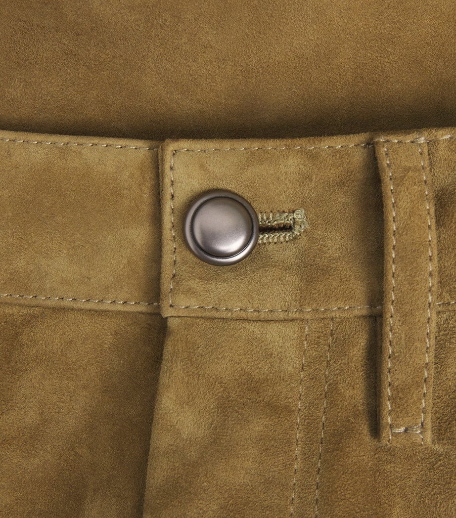 Altuzarra Womens Suede Mills Straight Trousers Breen Image 6