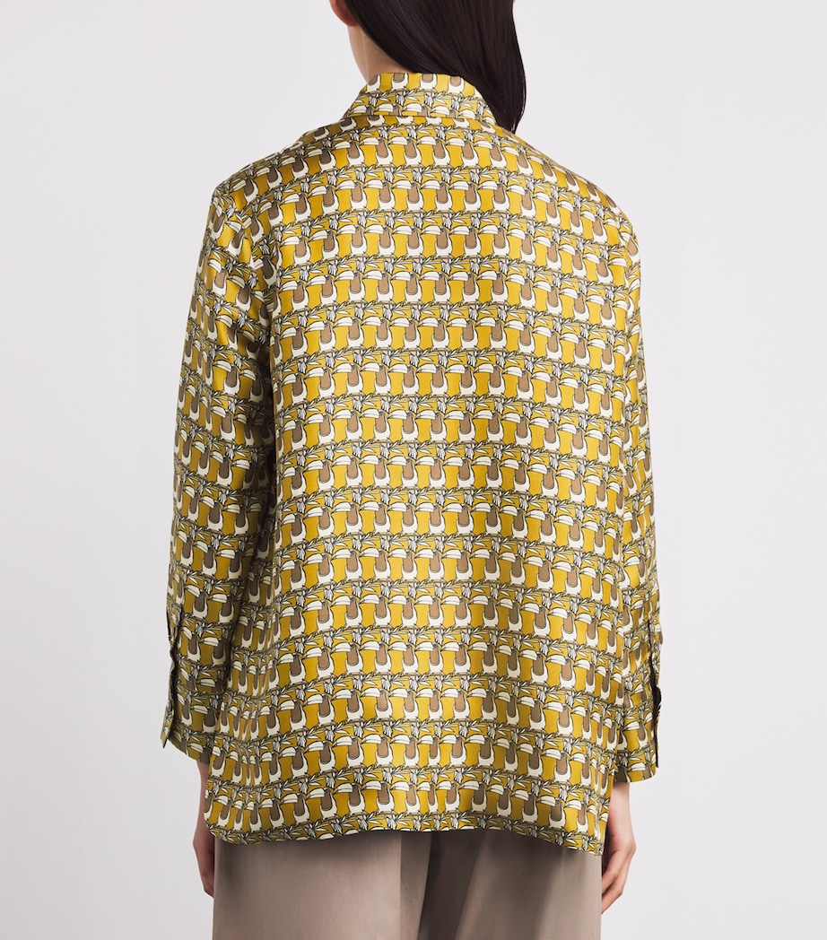 Silk Printed Shirt MUSTARD Image 4