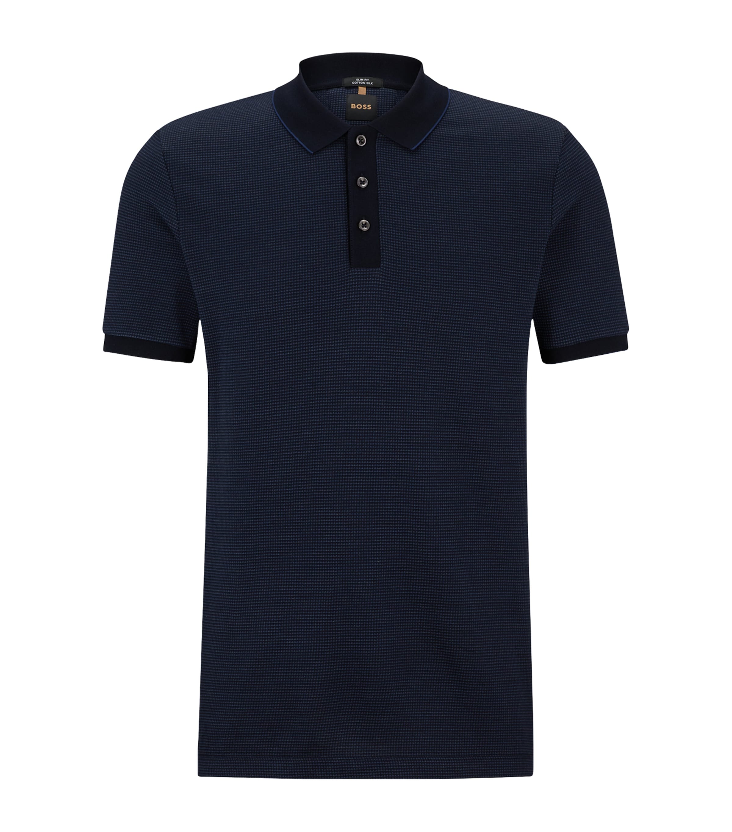 Shop Hugo Boss Cotton-silk Polo Shirt In Blue