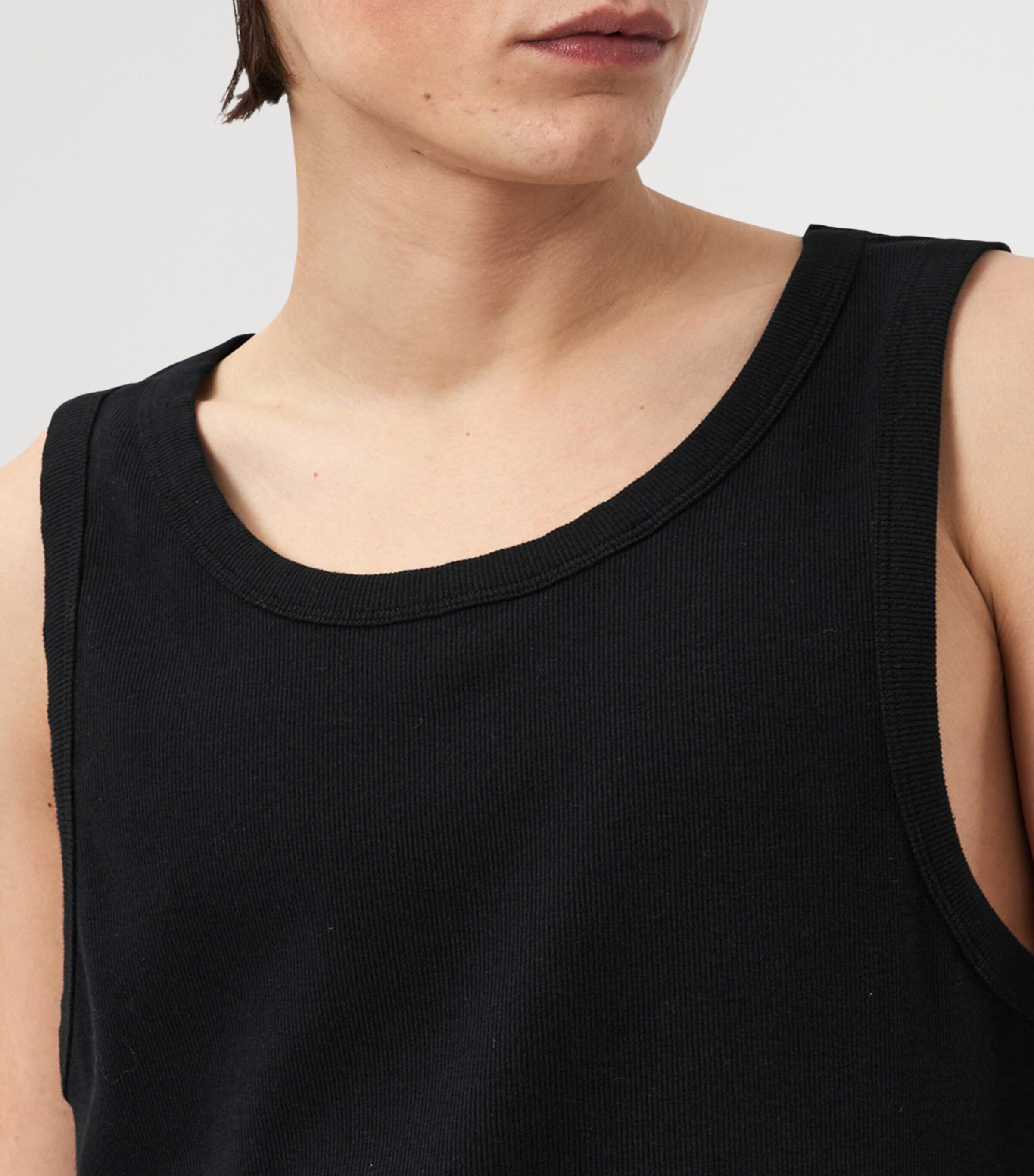 AllSaints Mens Organic Cotton Axel Vest Jet Black Image 5