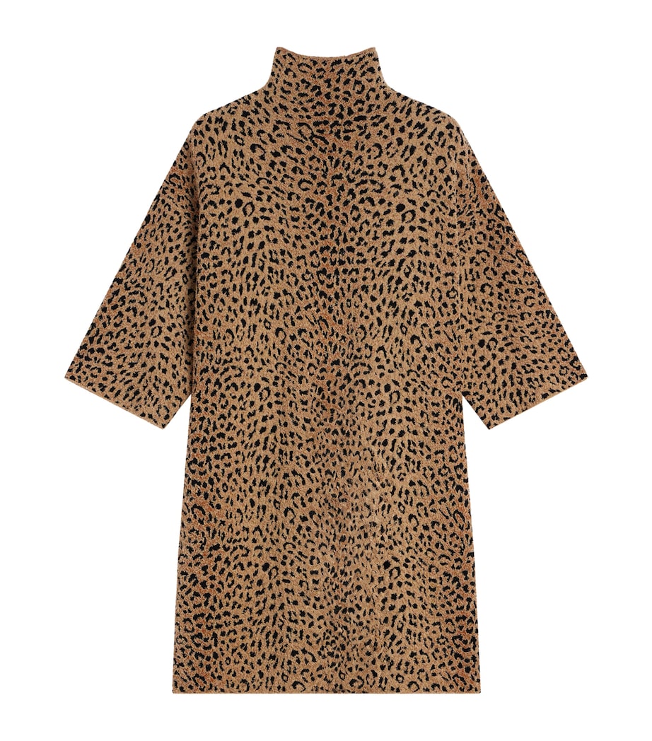Givenchy Womens Leopard High-Neck Mini Dress Image 1
