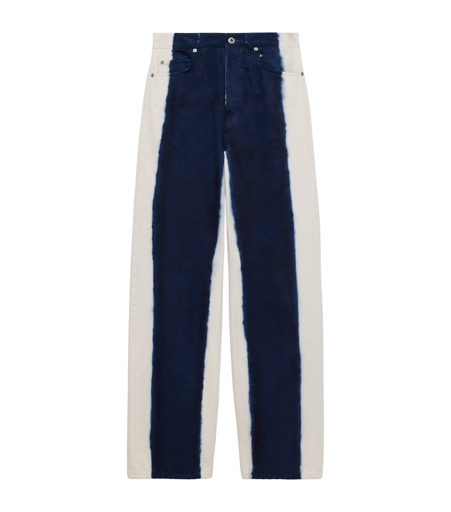 LOEWE Mens Trompe-l'Oeil Straight Jeans Off White/blue Image 1