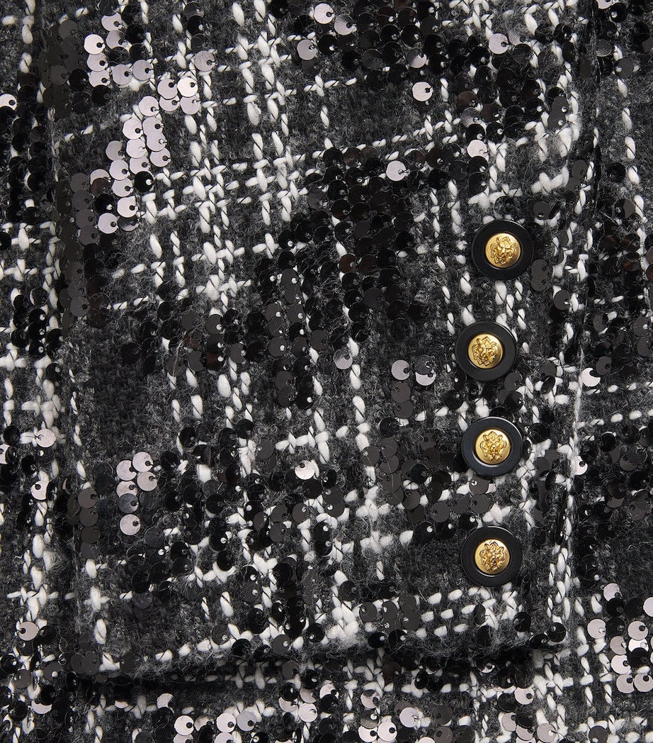 Tweed Sequinned Colin Blazer BLCK/IVRY TWD BLCK Image 5