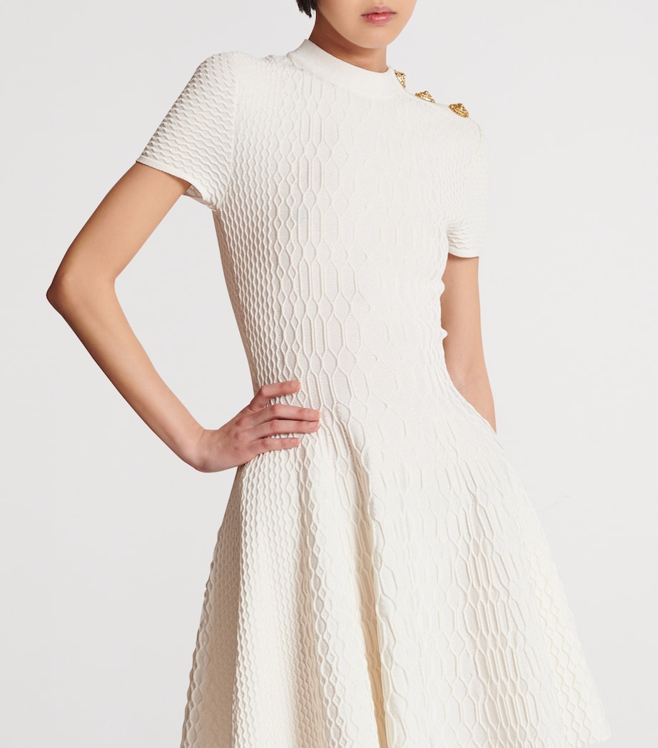 Geometric Jacquard Mini Dress 0KA NATUREL Image 5