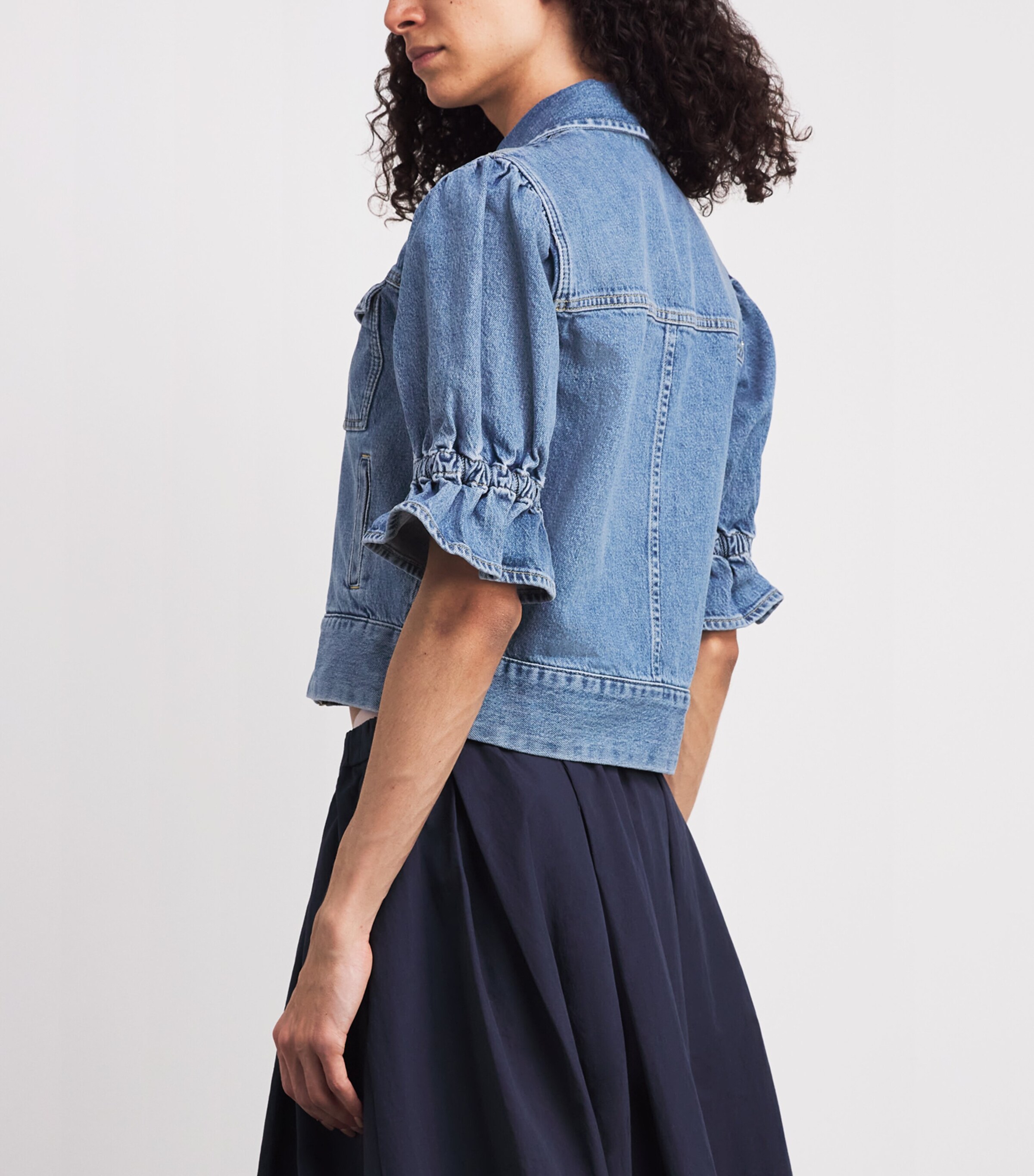 Cinq A Sept Womens Zip-Up Holly Denim Jacket Blue Mirage Image 5