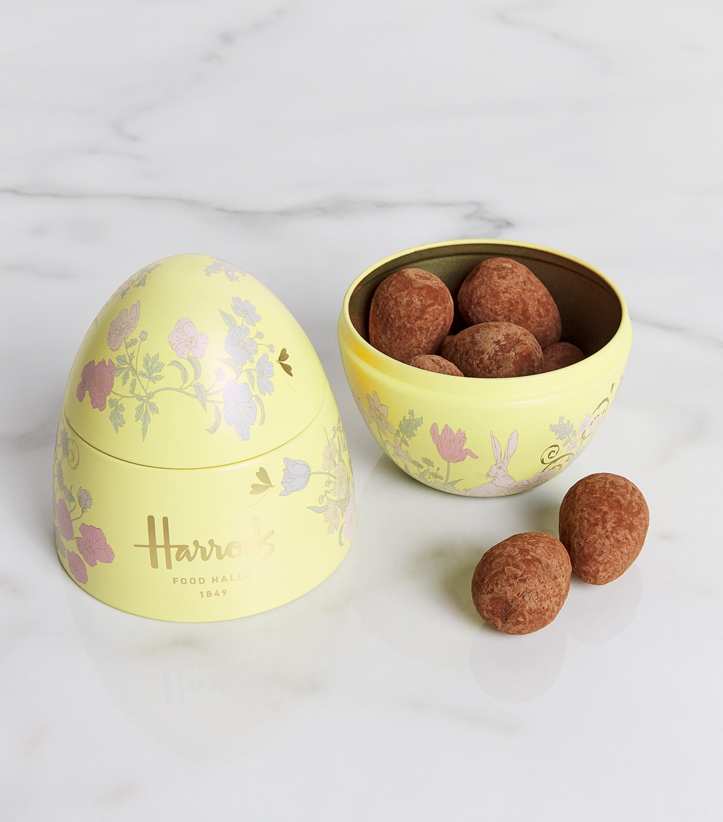 【最安値挑戦】 Chocolate Egg Easter Harrods Truffle US Harrods | (125g) Tin 菓子