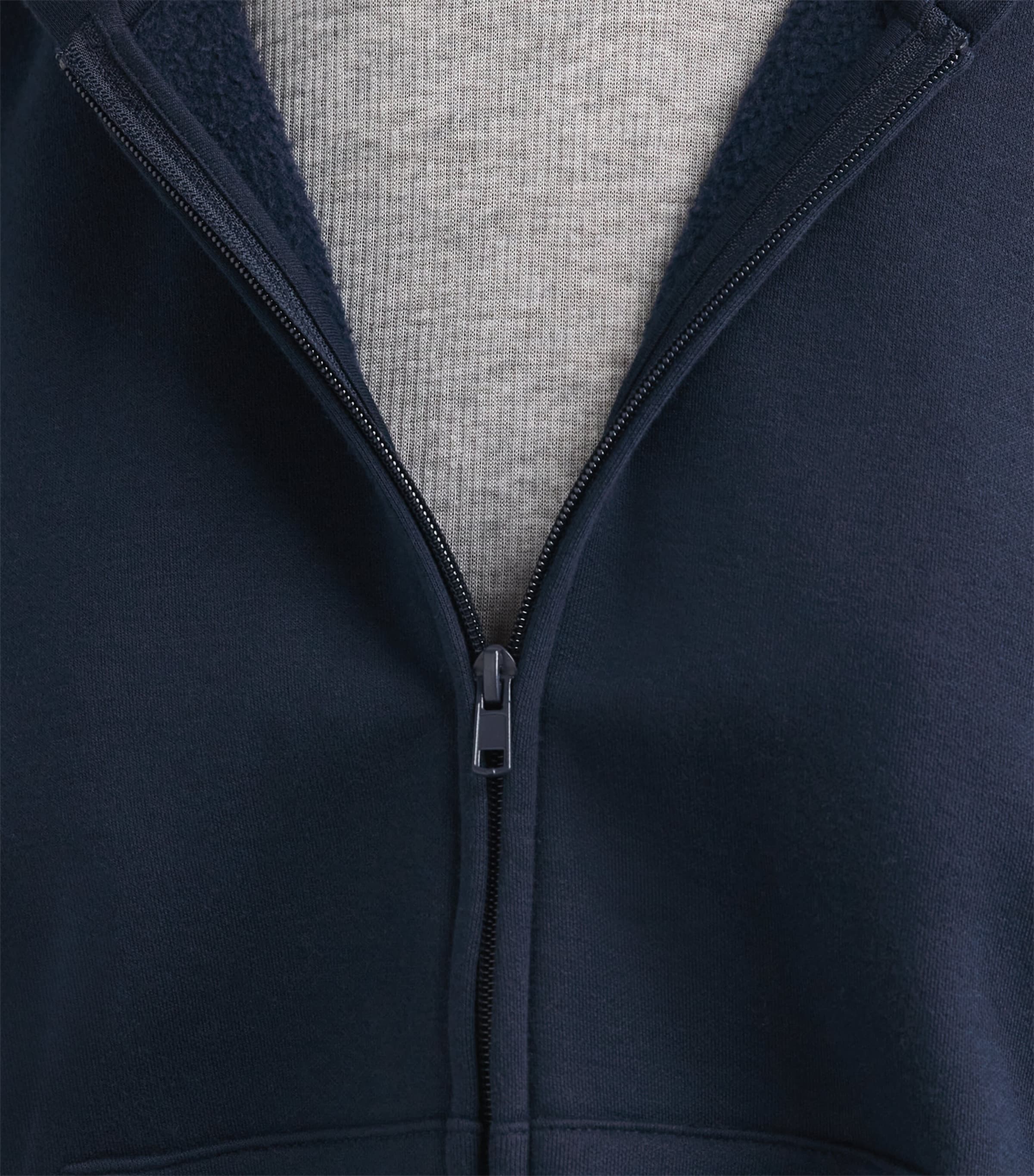 Skims Womens Cotton-Blend Fleece Classic Hoodie Navy Image 3