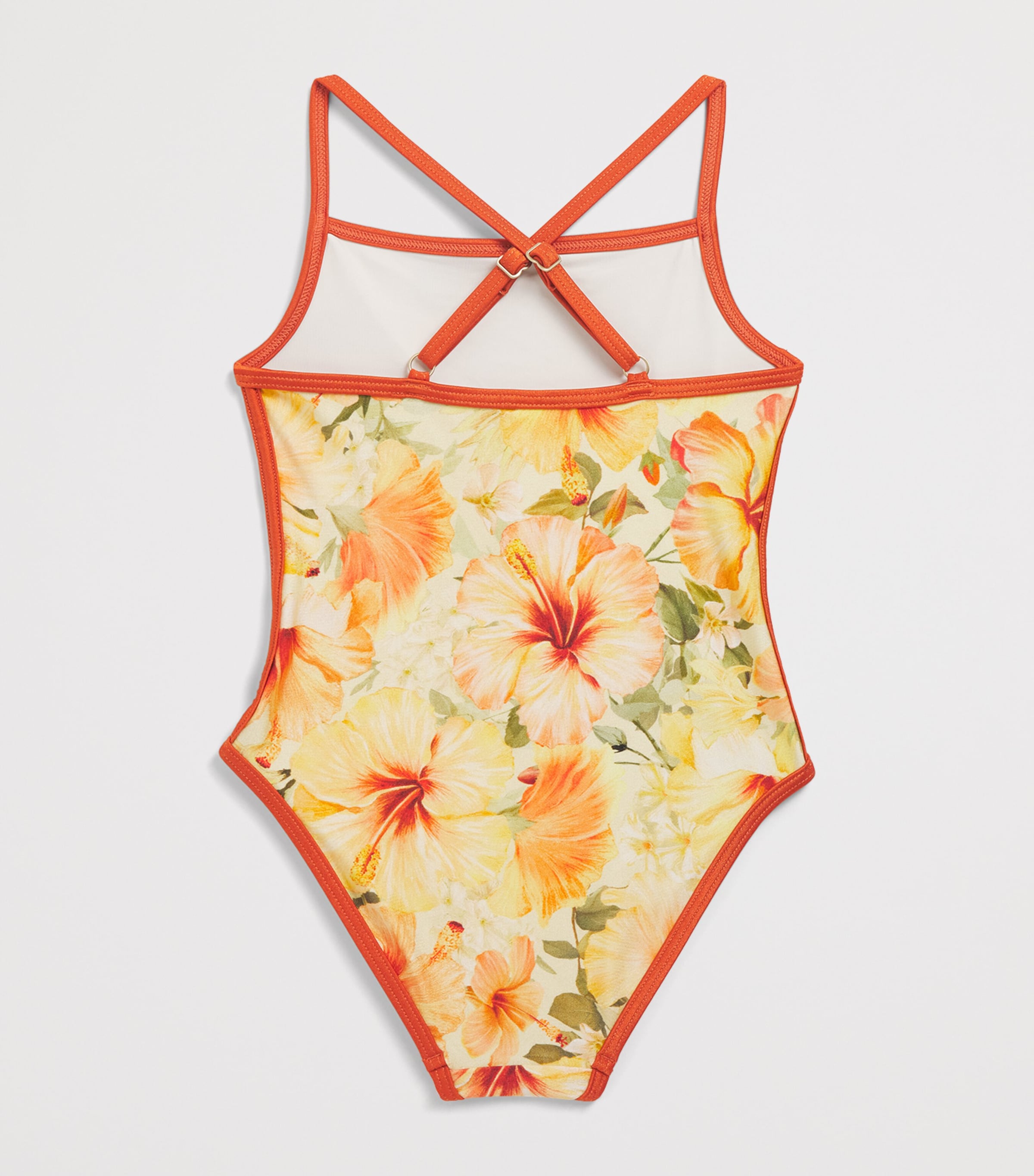 Zimmermann Kids Floral Mahon Swimsuit (2-12 Years) Mango Hibiscus Image 2