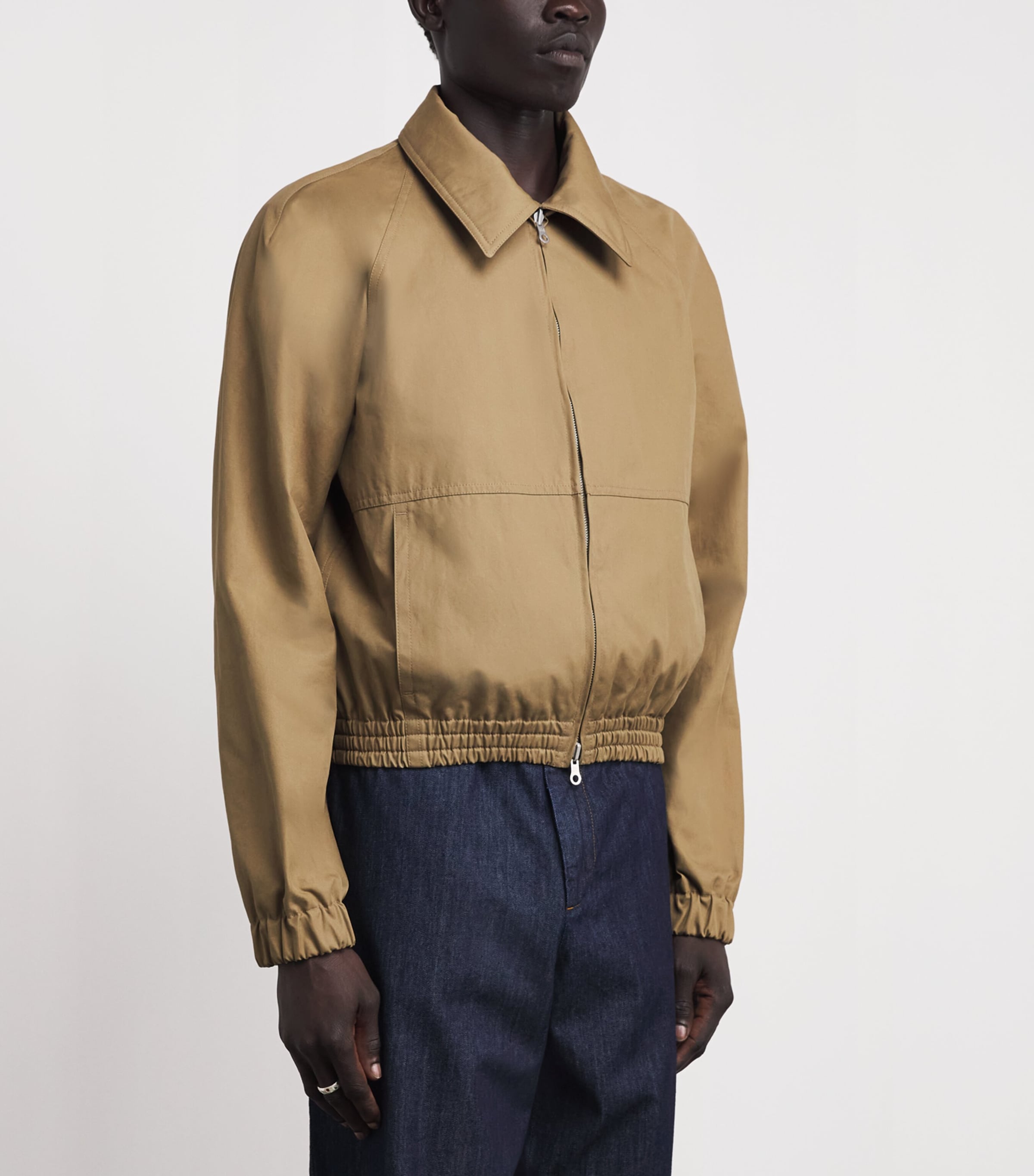 DRIES VAN NOTEN Mens Twill Bomber Jacket Camel Image 4