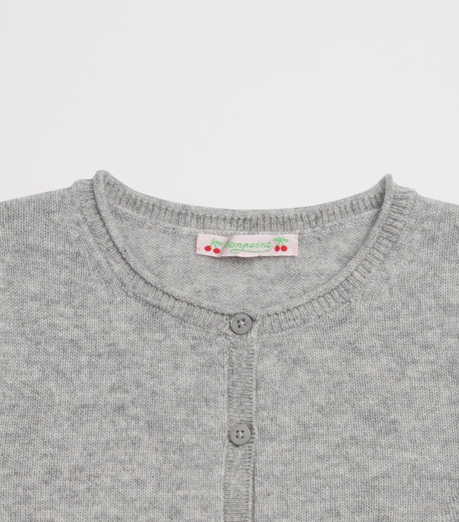 Wool Rolled-Hem Cardigan (4-8 Years) GRIS CHINE C. Image 3