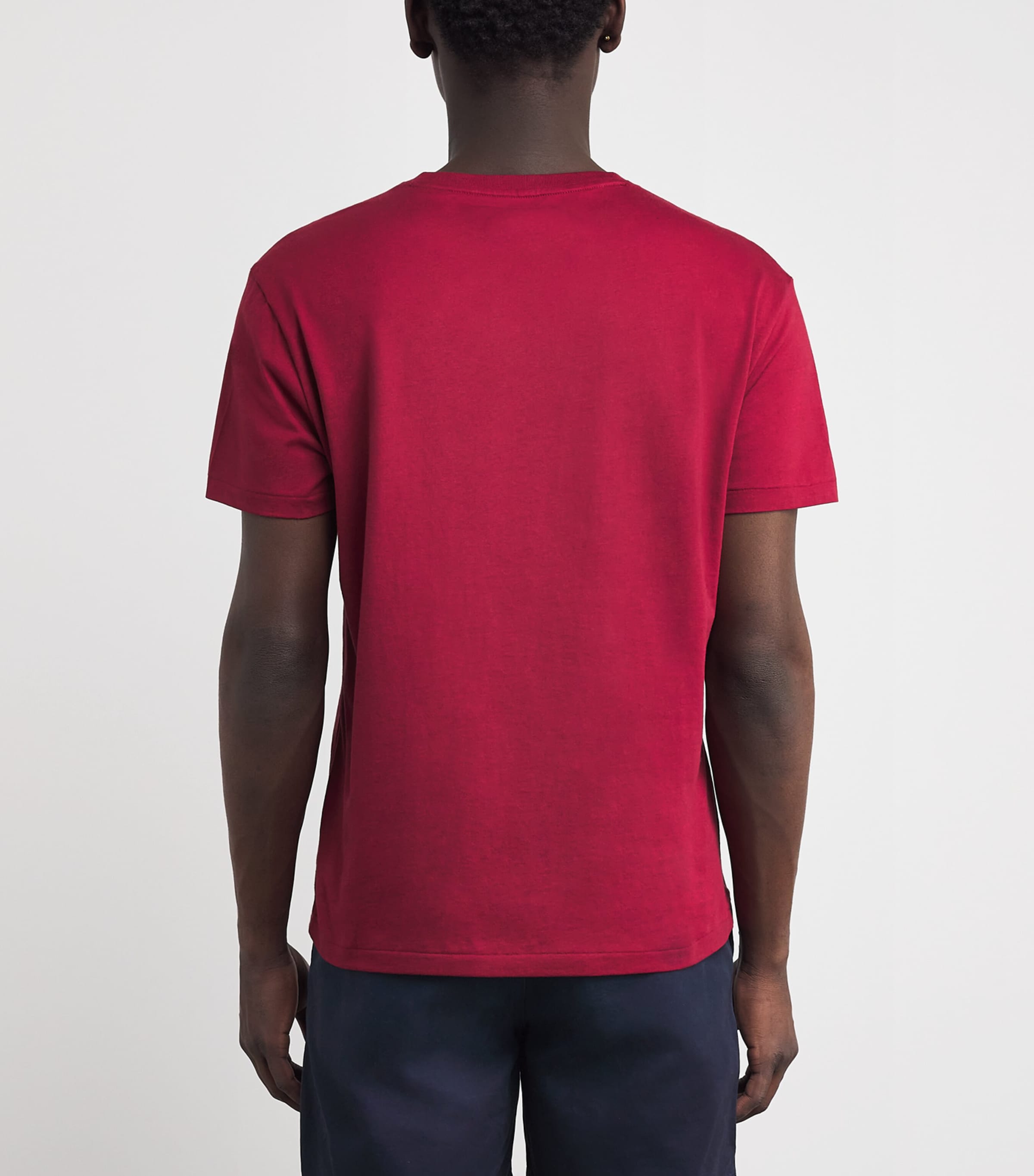 Cotton Logo V-Neck T-Shirt HERITAGE RED/C5213 Image 4