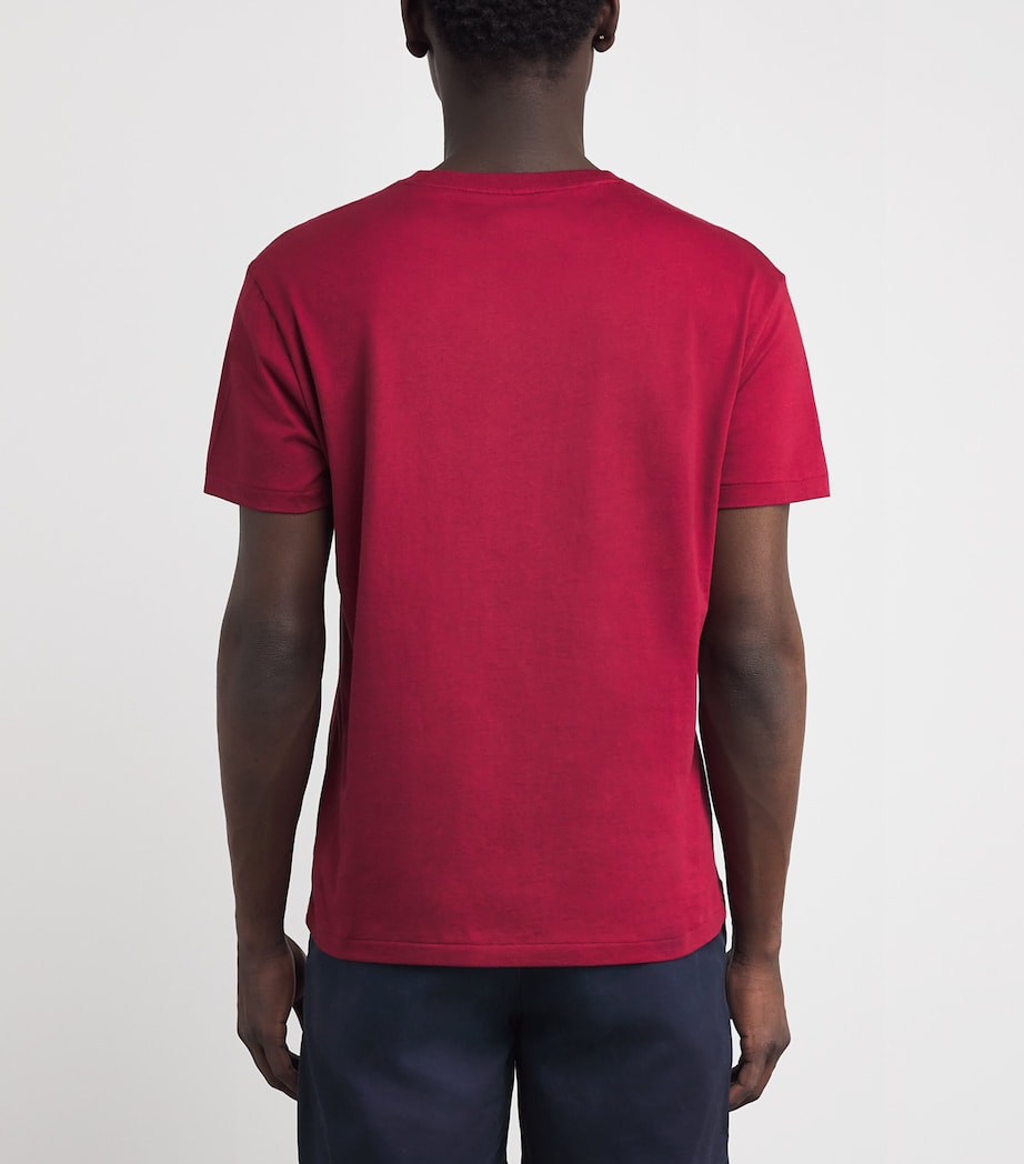 Cotton Logo V-Neck T-Shirt HERITAGE RED/C5213 Image 4