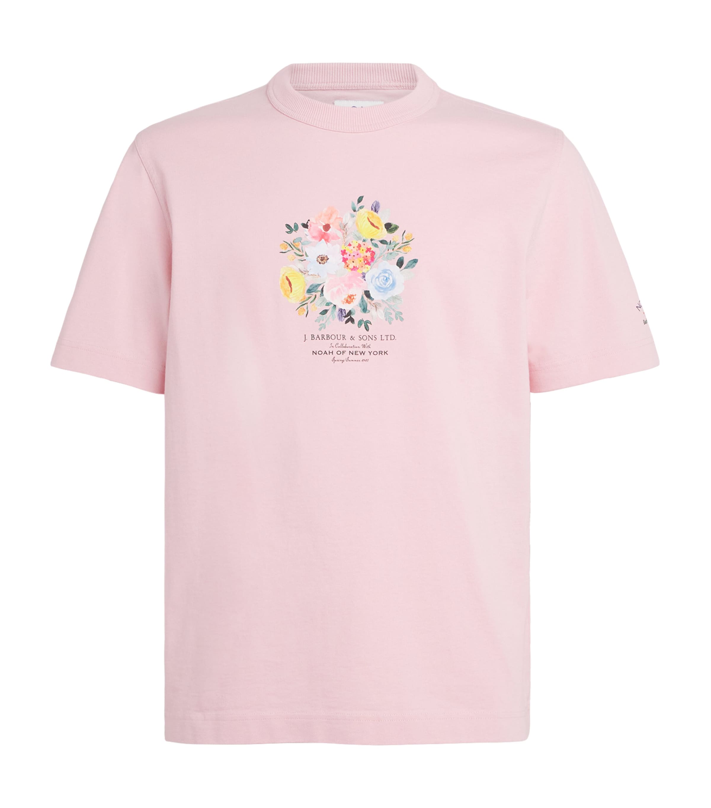 Shop Barbour X Noah Floral T-shirt In Pink