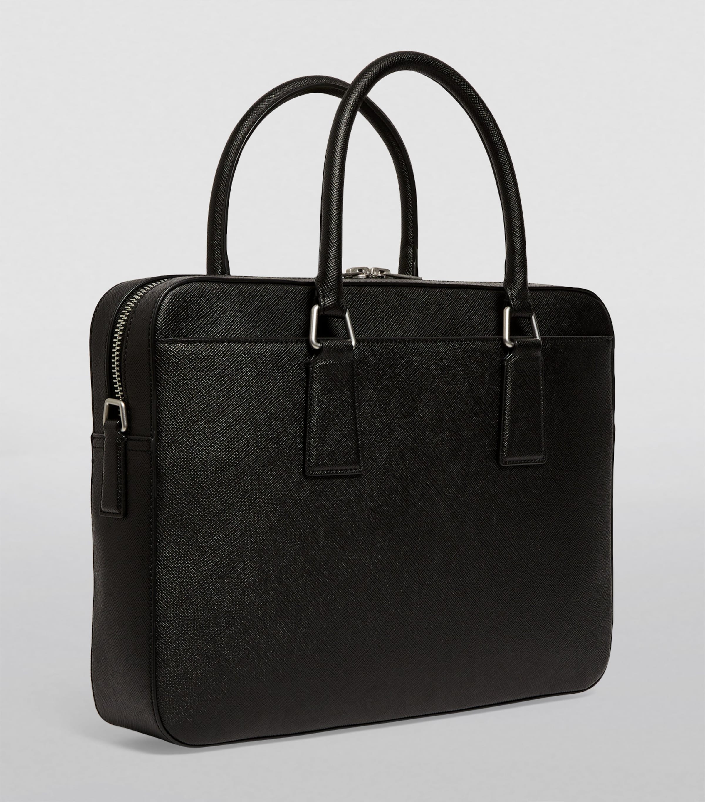 Leather Slim Briefcase BLACK Image 2