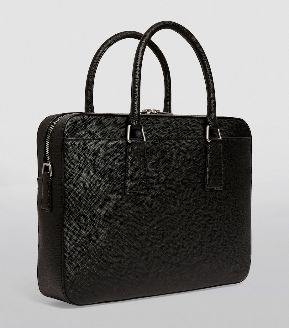 Leather Slim Briefcase BLACK Image 2