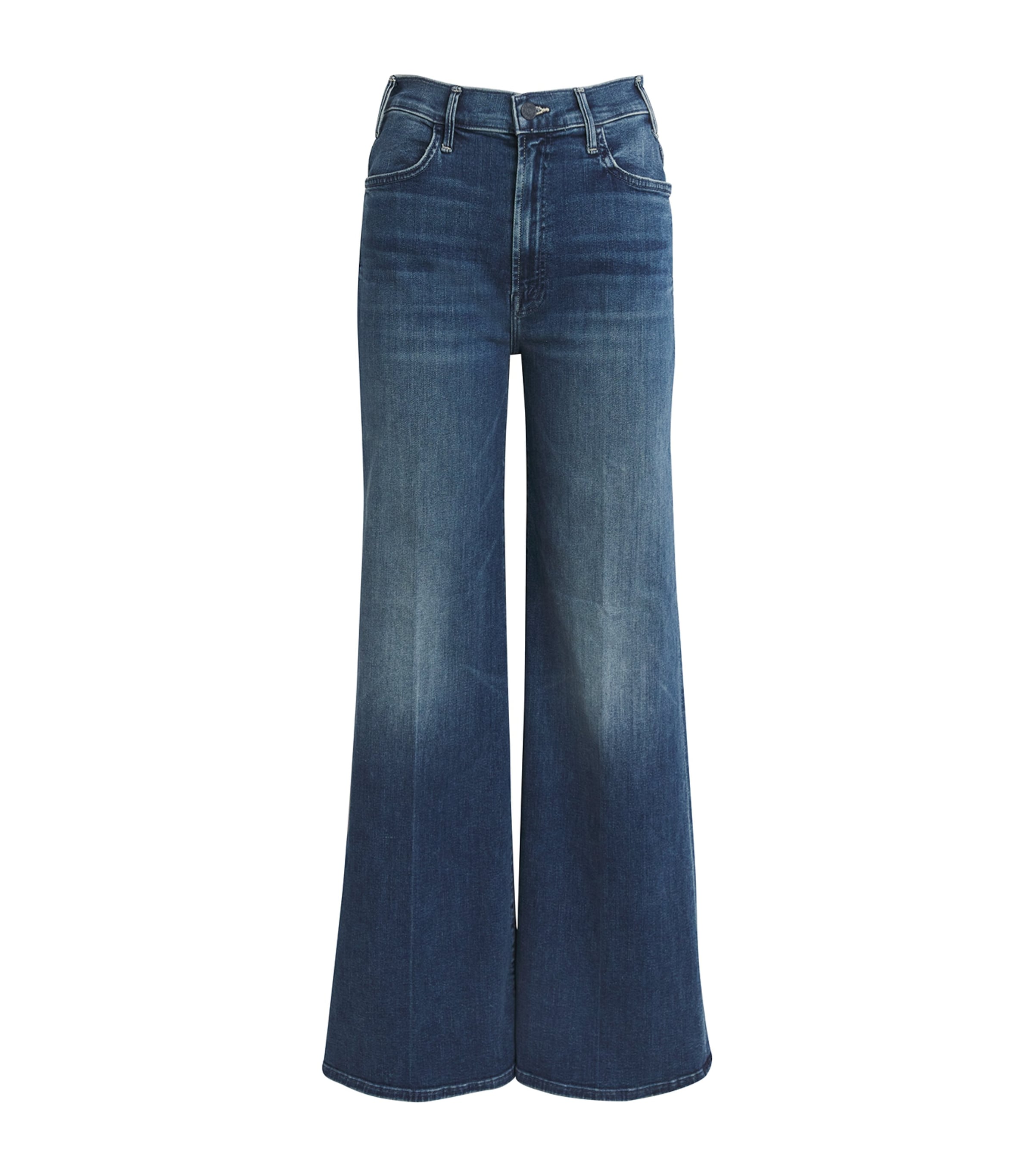 Mother The Hustler Roller Skimp Wide-leg Jeans In Blue