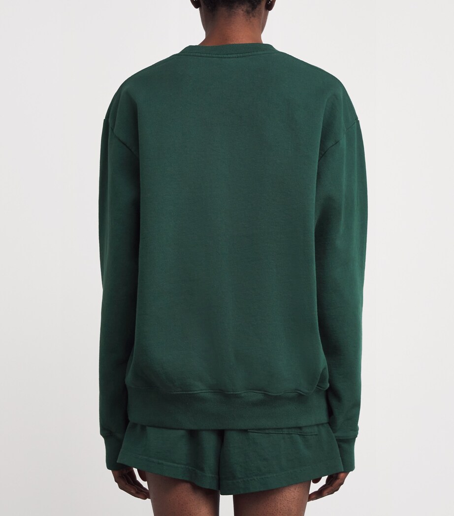 Sporty & Rich Womens Cotton NY 94 Sweatshirt Forest Image 4