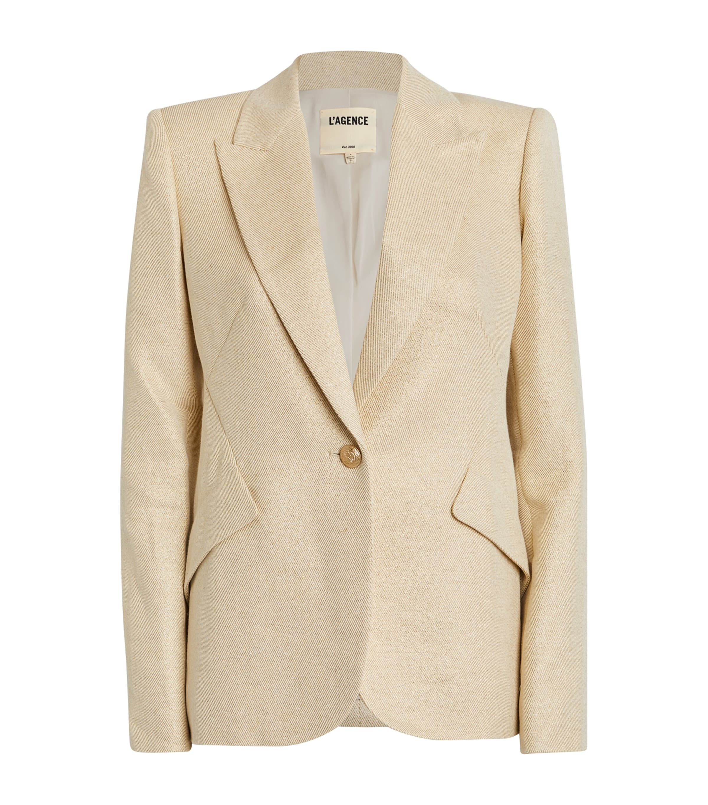 L Agence Linen-cotton Chamberlain Blazer In Neutral