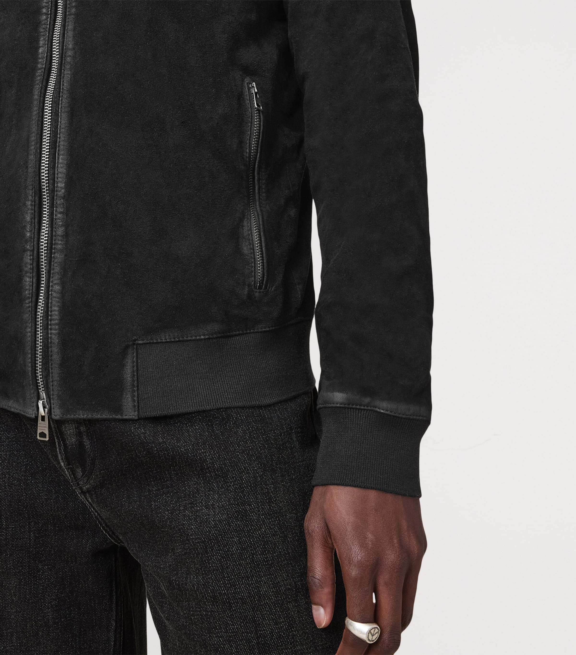 Suede Kemble Bomber Jacket BLACK Image 9