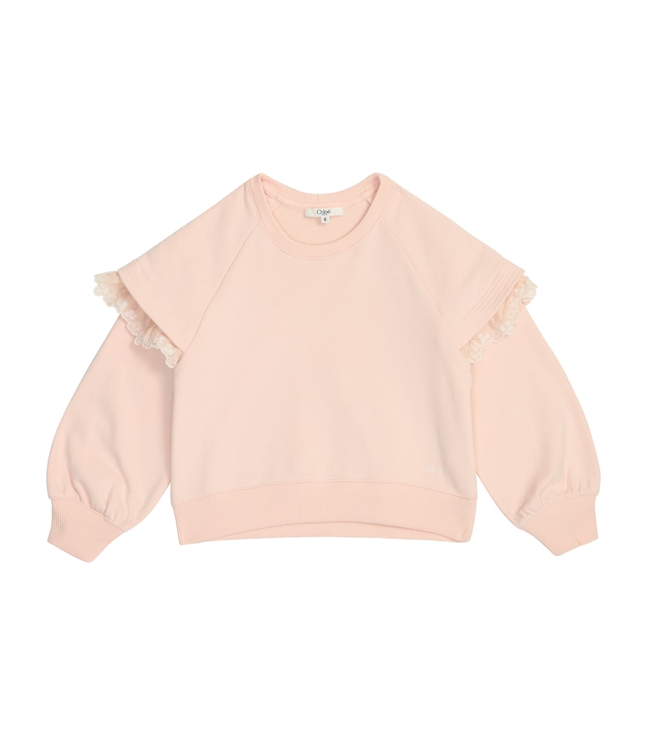 Frill-Shoulder Sweatshirt (4-5 Years) PETAL PINK Image 1