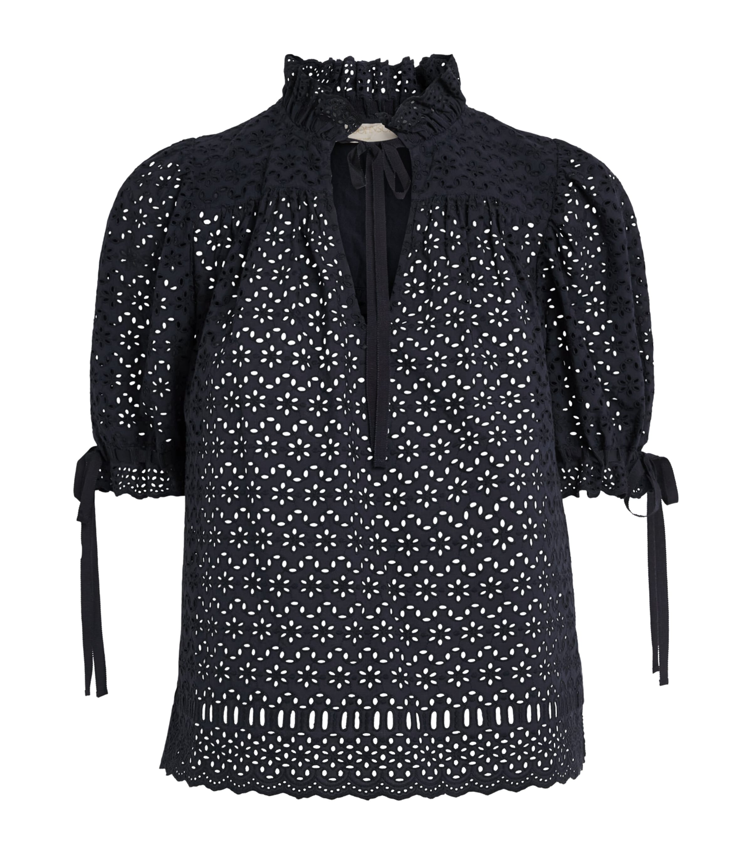 Ulla Johnson Womens Broderie Anglaise Alouette Blouse Midnight Image 1
