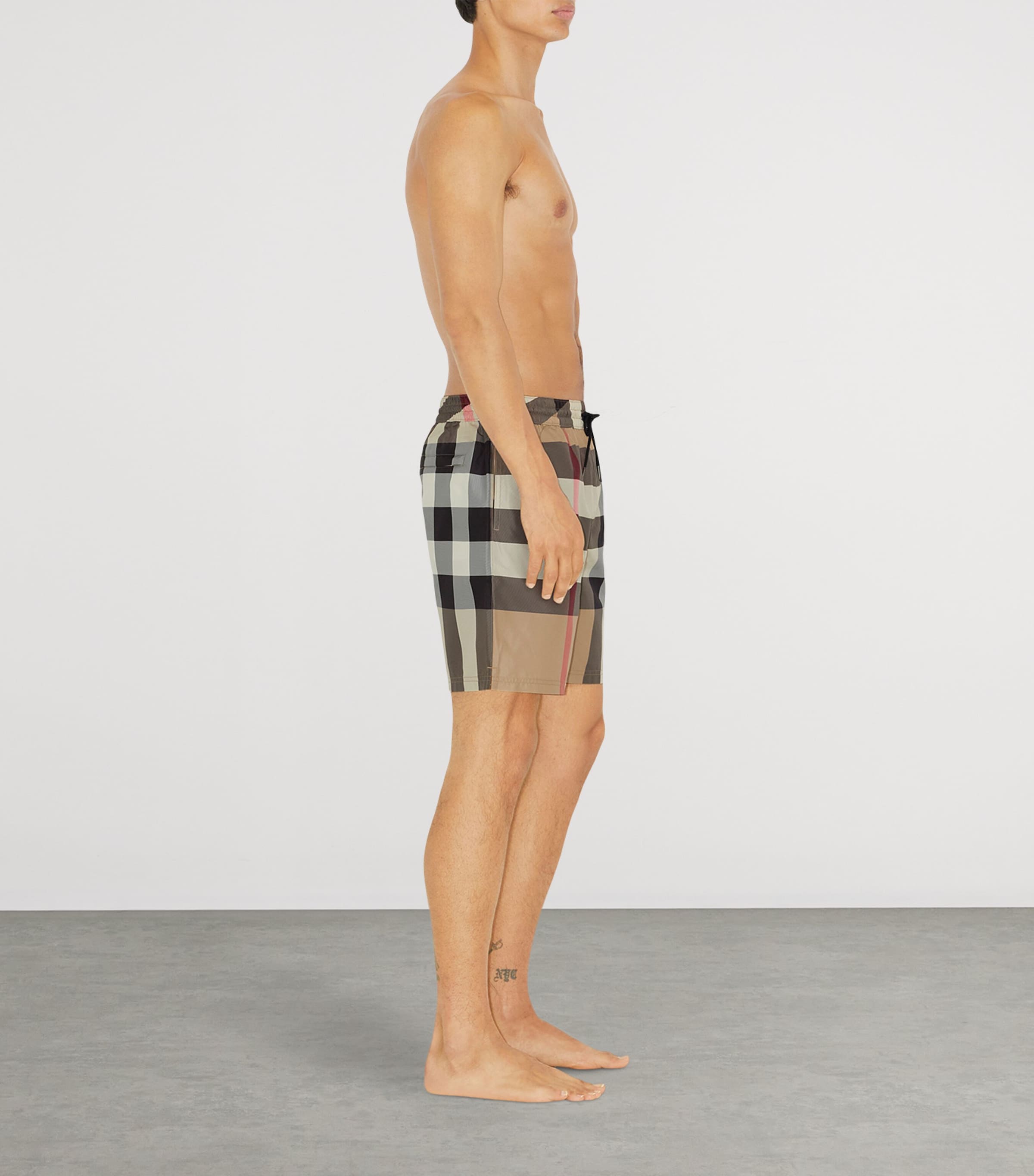 Burberry Mens Check Swim Shorts Archive Beige Ip Chk Image 3
