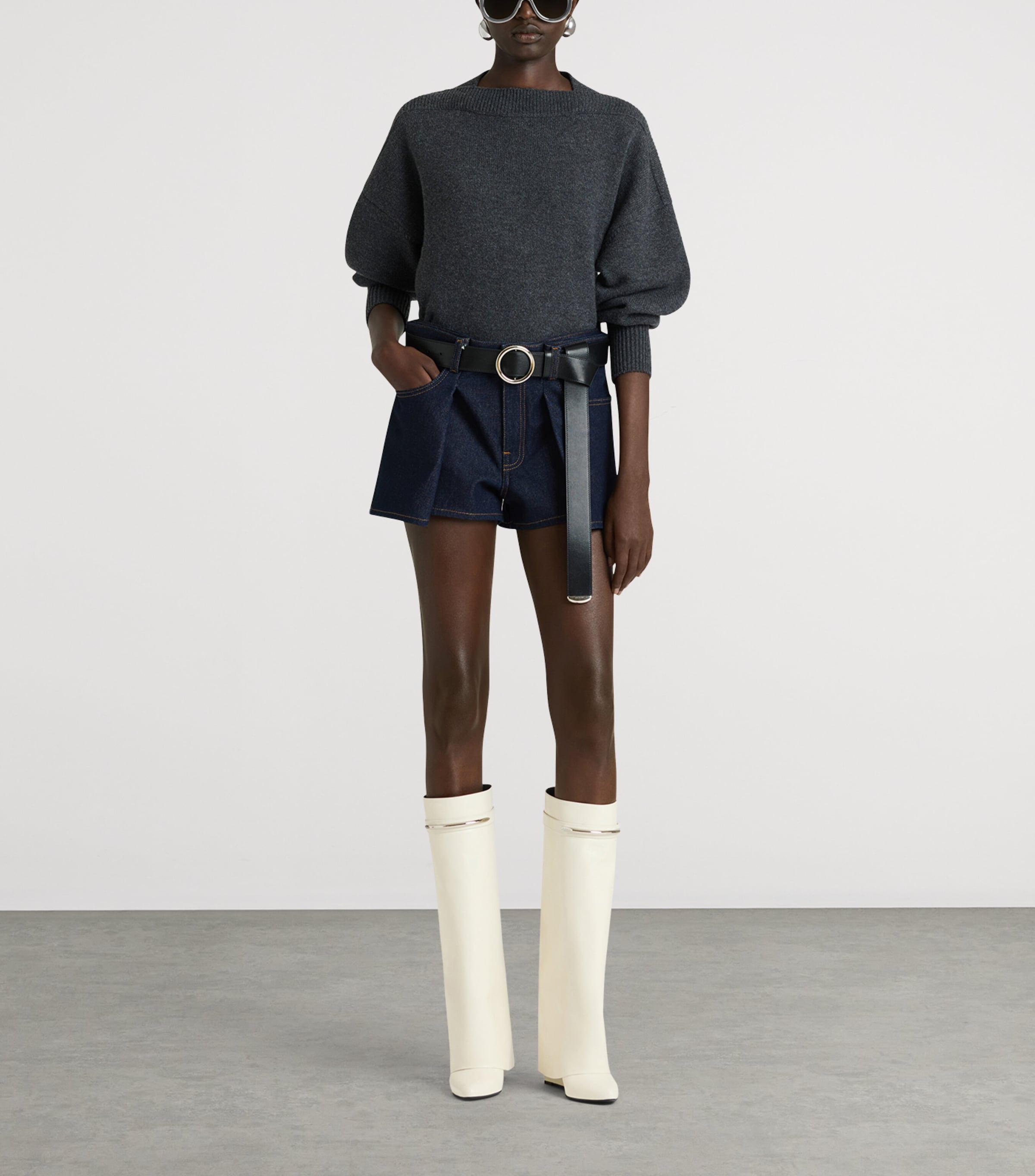 Givenchy Womens Wool Square-Neck Sweater Image 2