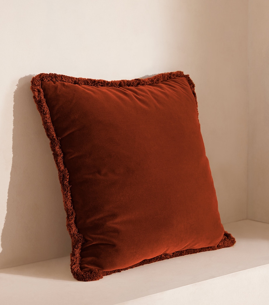 Velvet Margeaux Cushion (50cm x 50cm) RUST Image 2