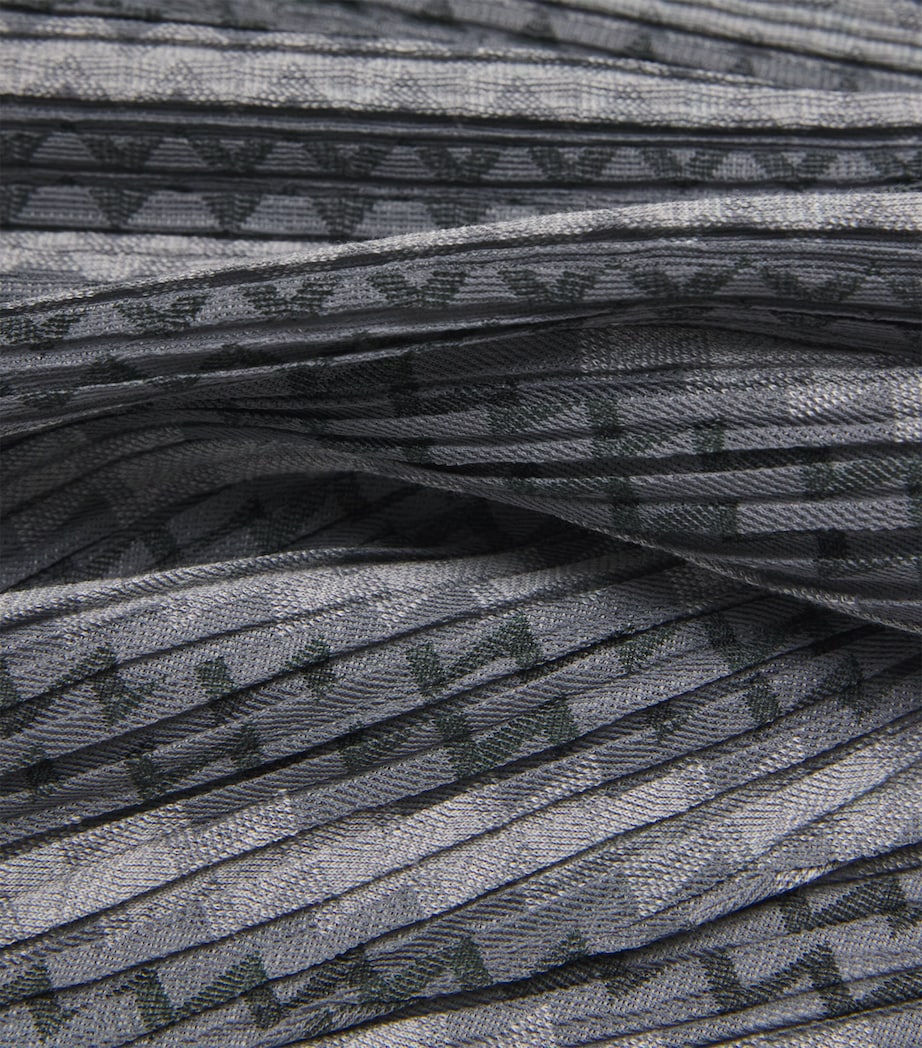 Pleats Please Issey Miyake Womens Cotton-Blend Zigzag Top Grey Image 6