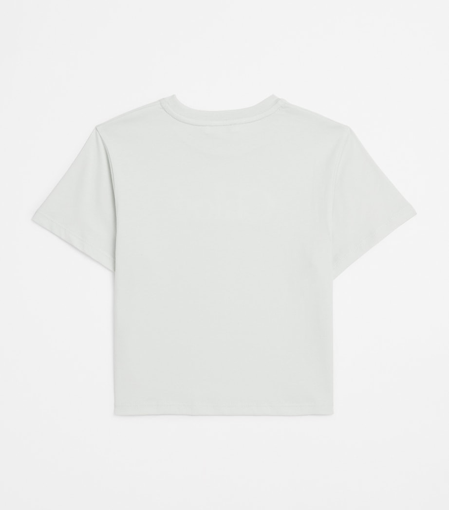 Chloé Kids Cotton Embroidered Logo T-Shirt (4-14 Years) Milky Green Image 2