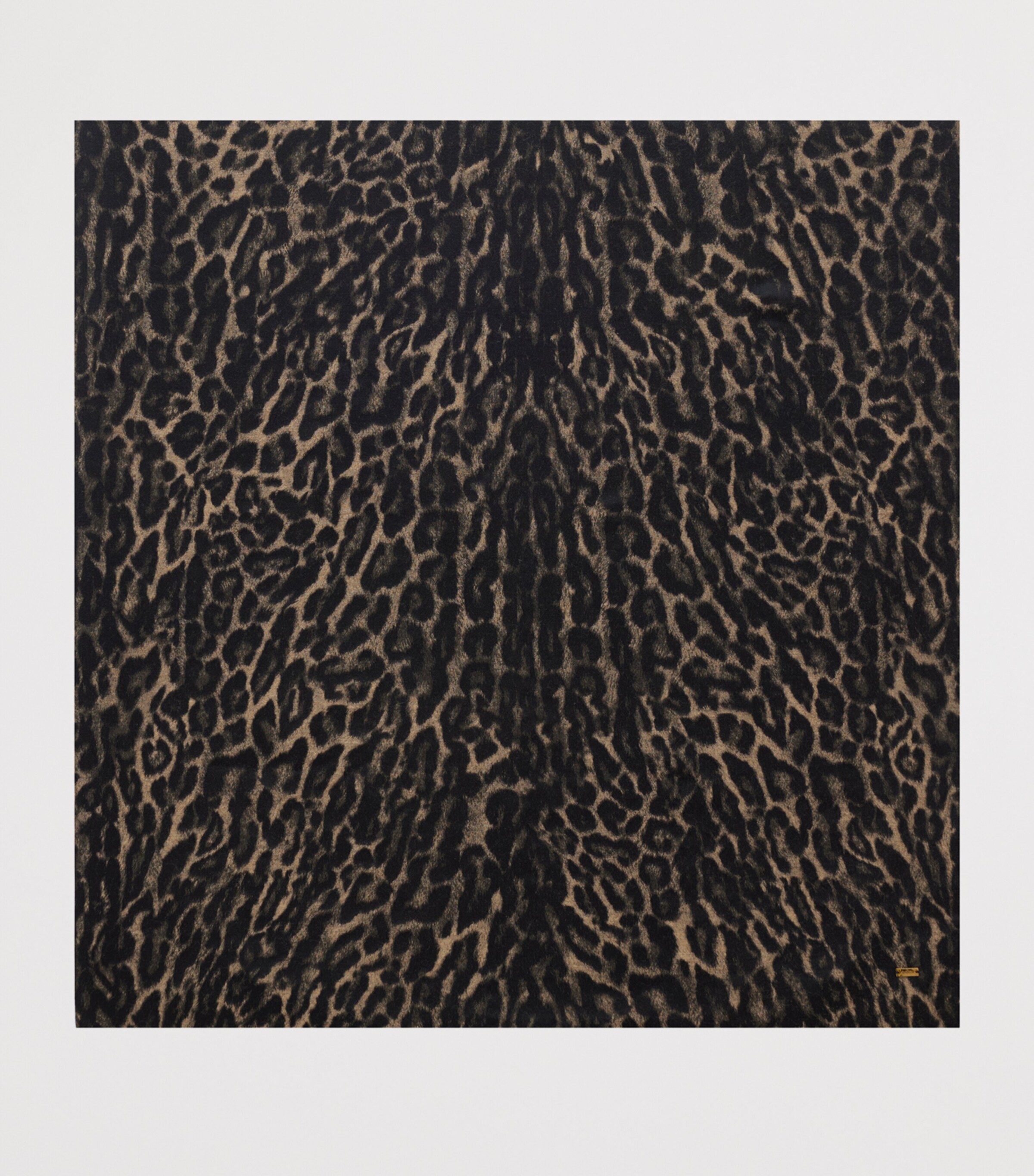 Saint Laurent Silk-Cashmere Leopard Print Square Scarf Image 2