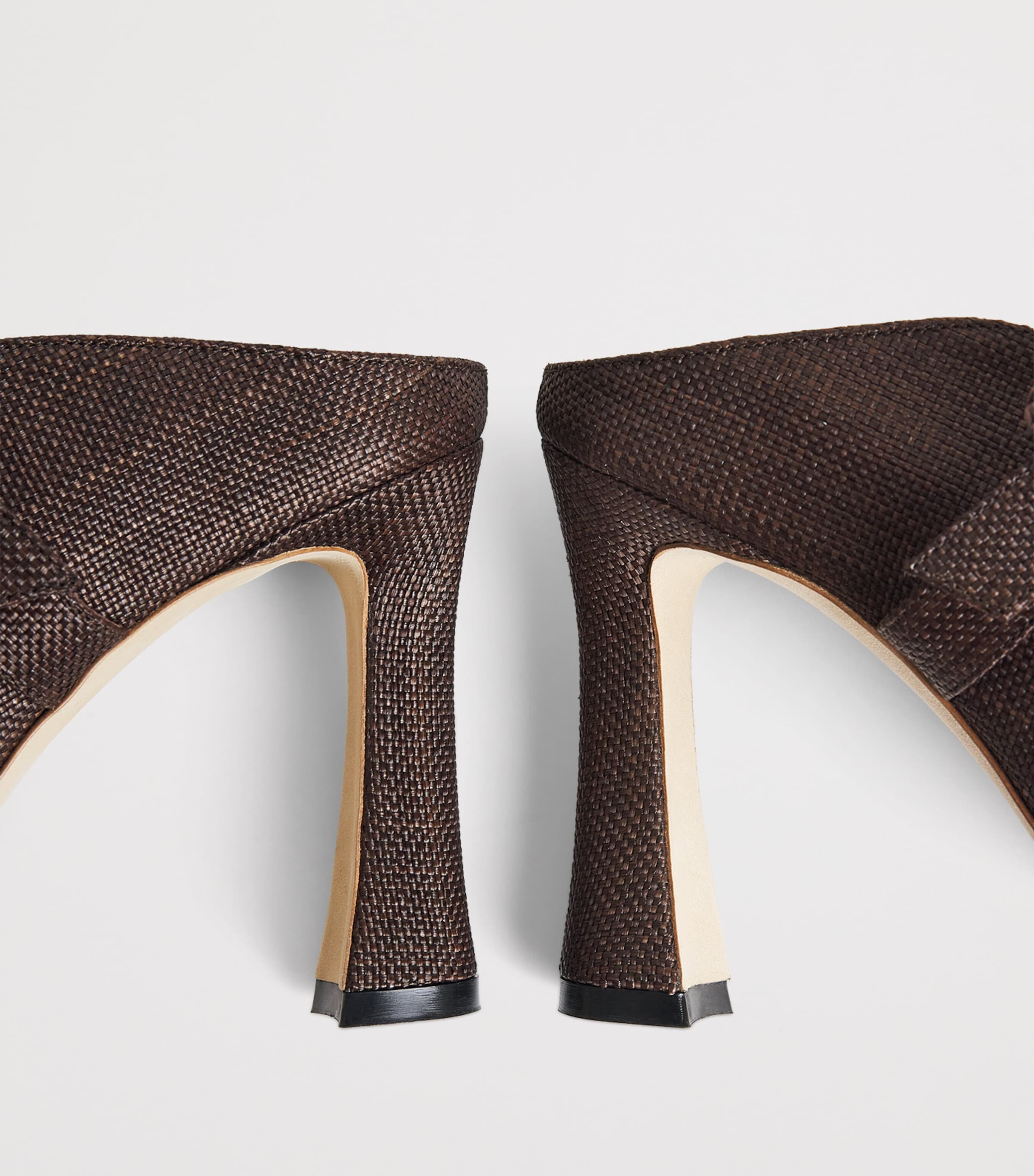 Malone Souliers Raffia Kimberly Heeled Mules 90 Dark Brown Image 7