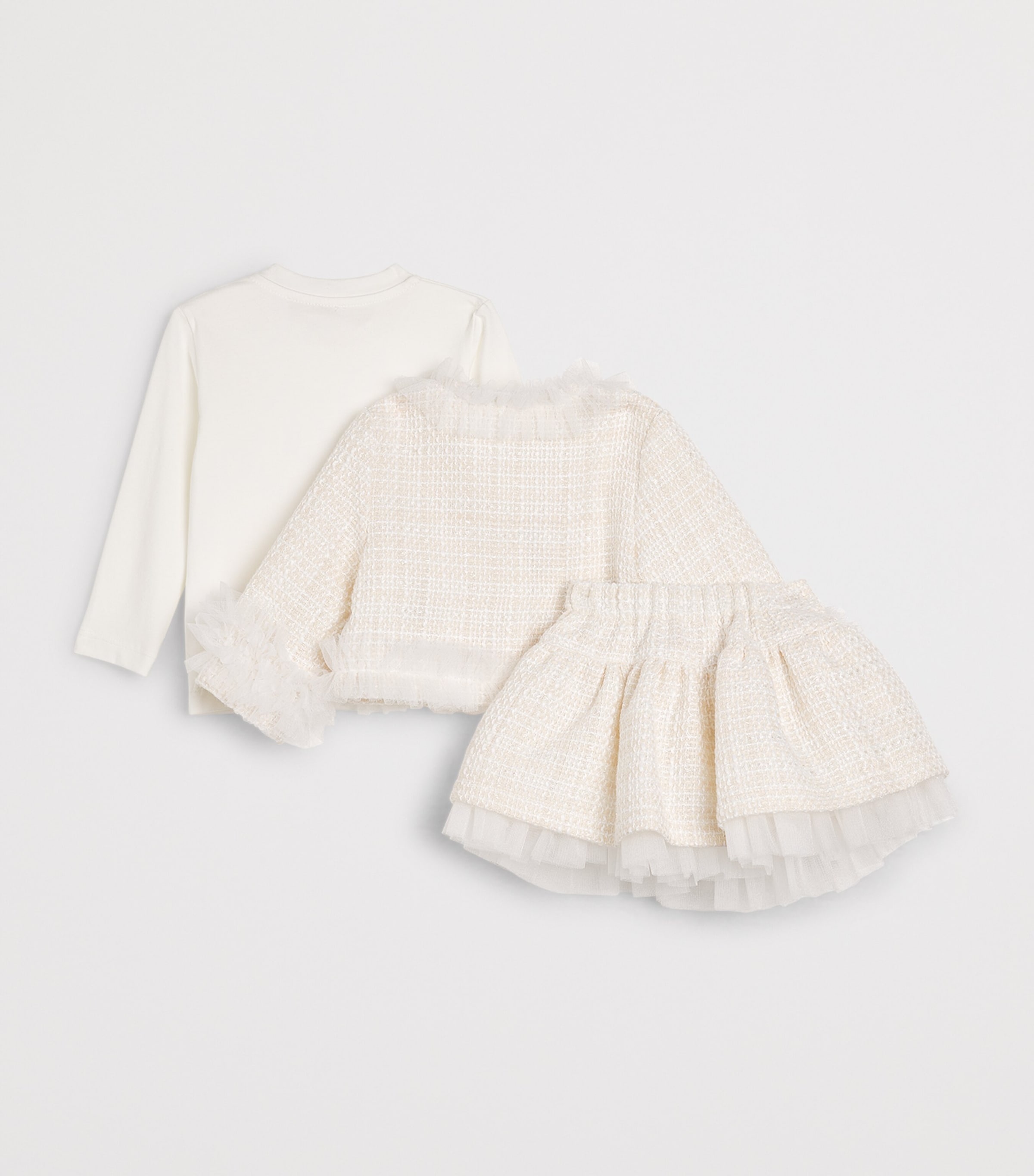 Bimbalo Tweed Jacket and Skirt Set (3-24 Months) Cream Image 2