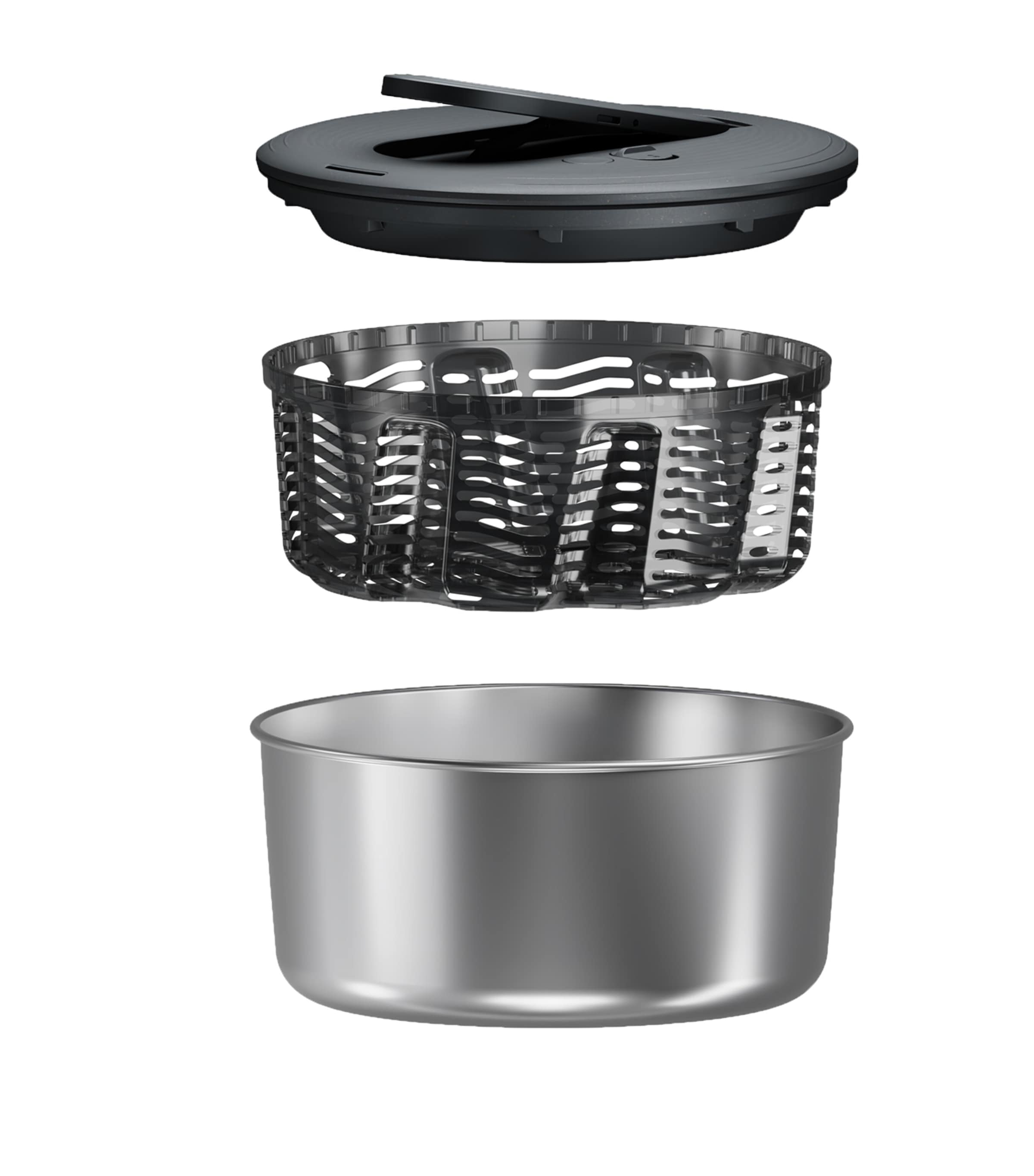 Cole & Mason Large Swift Dry Salad Spinner Beluga Grey Image 3