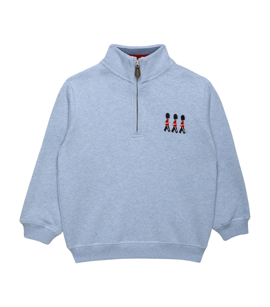 Trotters Cotton Guardsman Half-Zip Sweatshirt (2-5 Years) Pale Blue Image 1
