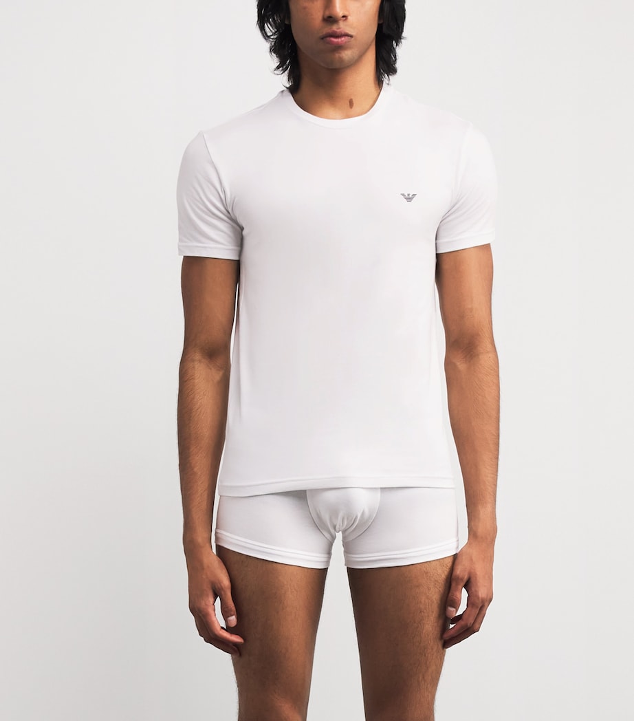 Stretch-Cotton Eagle Logo Crew-Neck T-Shirt U0002 WHITE Image 2