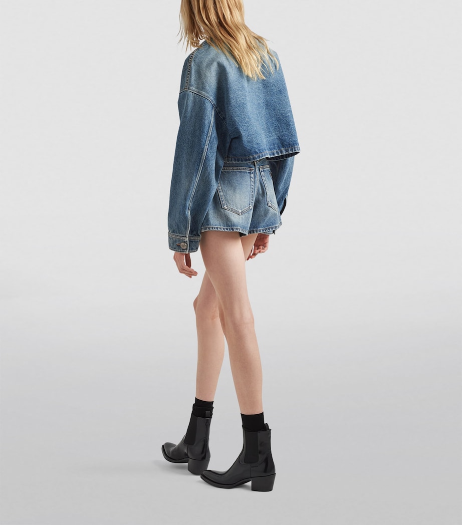Denim Collarless Jacket F0BAU Image 4