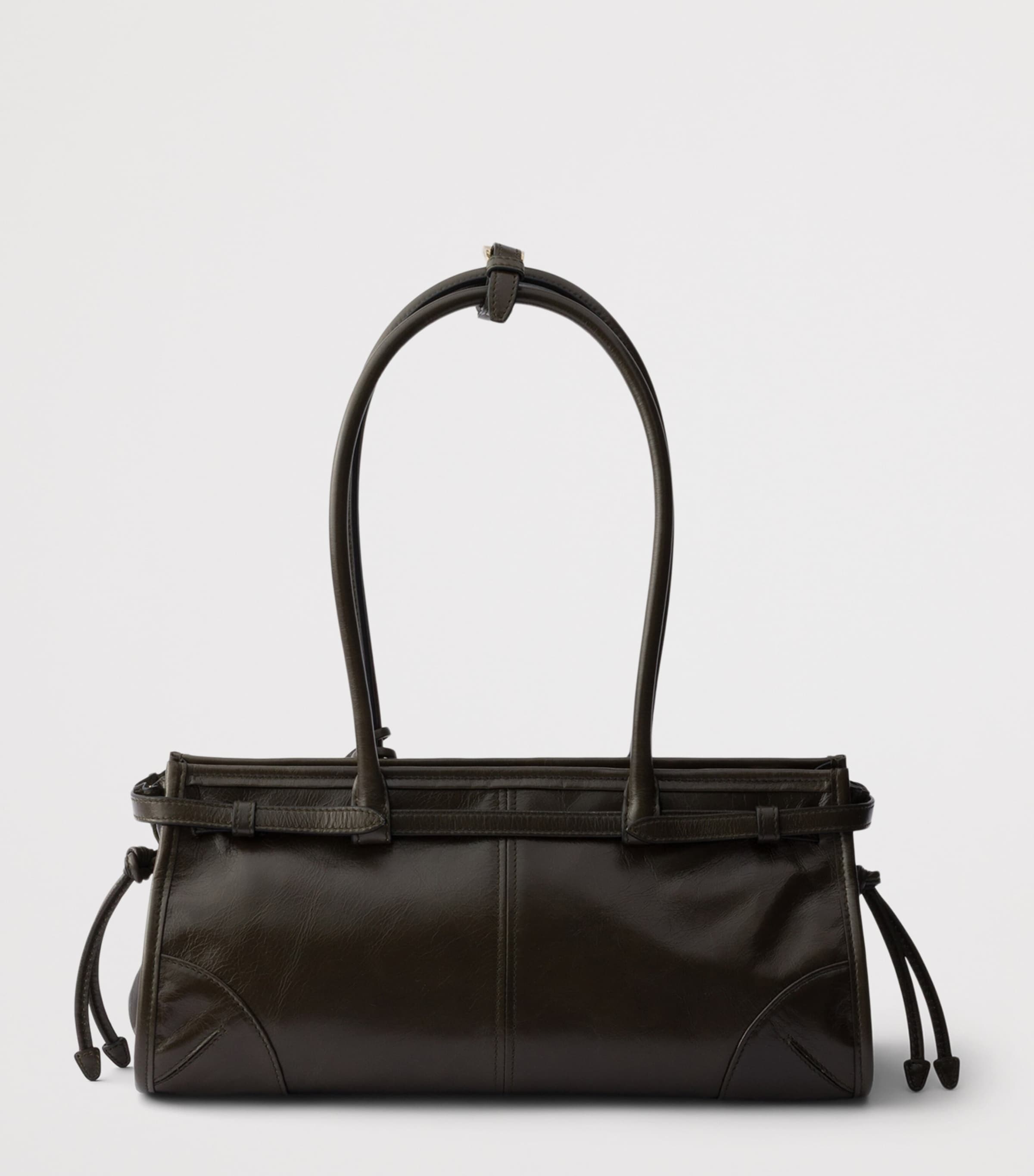 Prada Medium Leather Bonnie Shoulder Bag Green Image 4