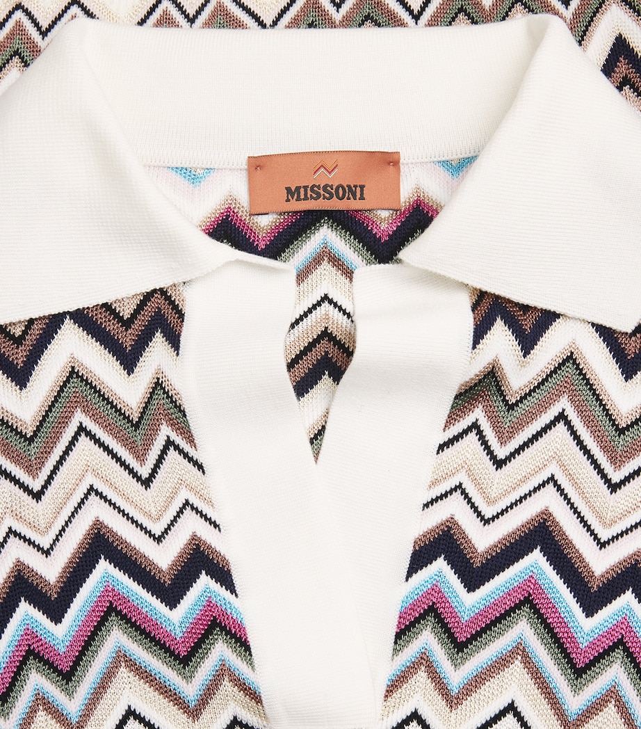 Missoni Womens Chevron Polo Shirt Smsplmtcl Bl,fsa,ntl Image 6