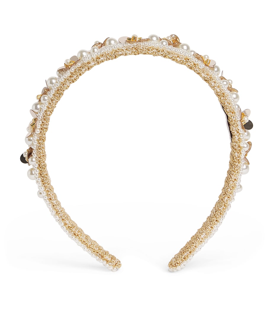 Monnalisa Embellished Headband Cream+gold Image 1