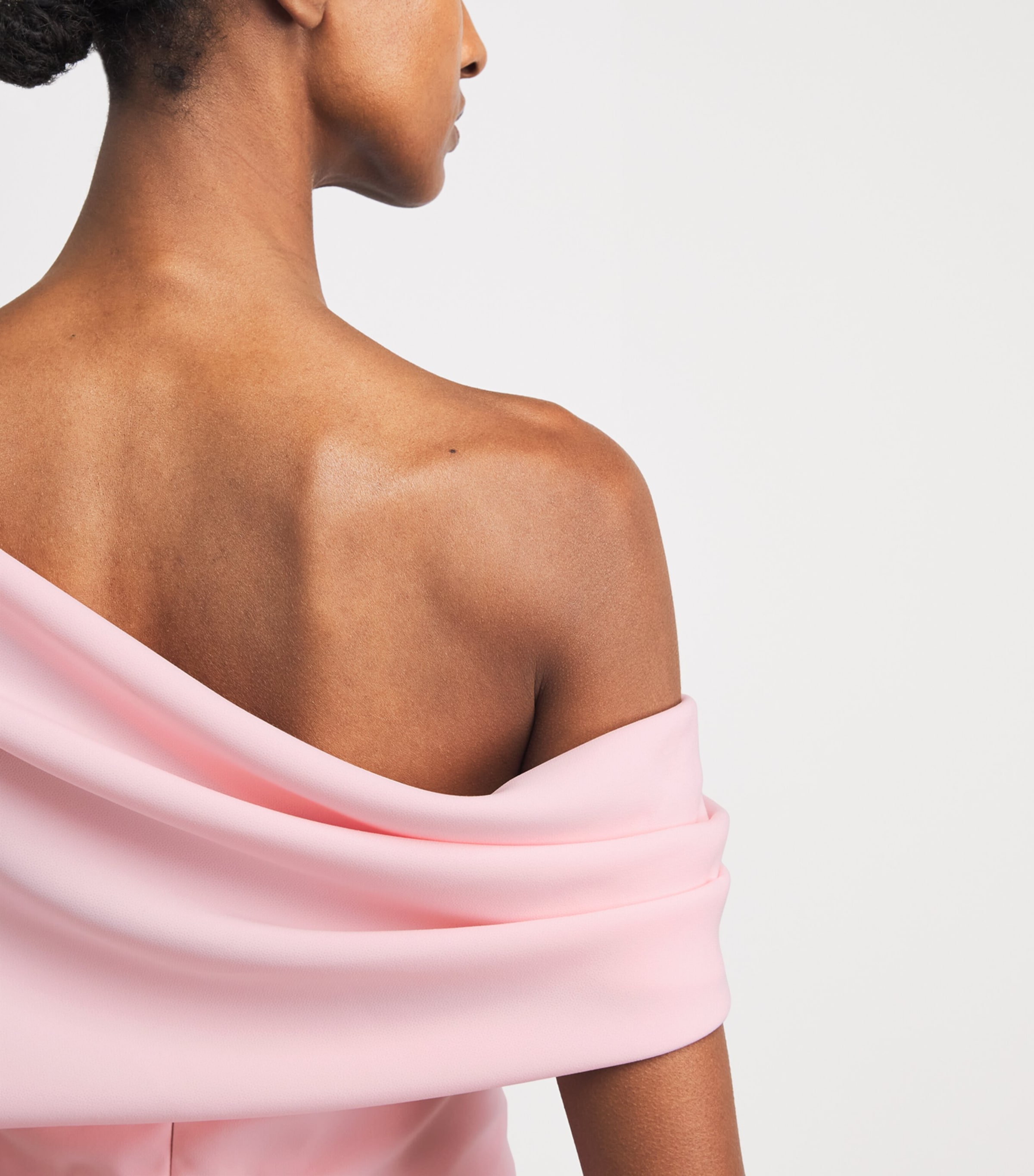 Carolina Herrera Womens Draped Off-The-Shoulder Gown Rosewater Image 3